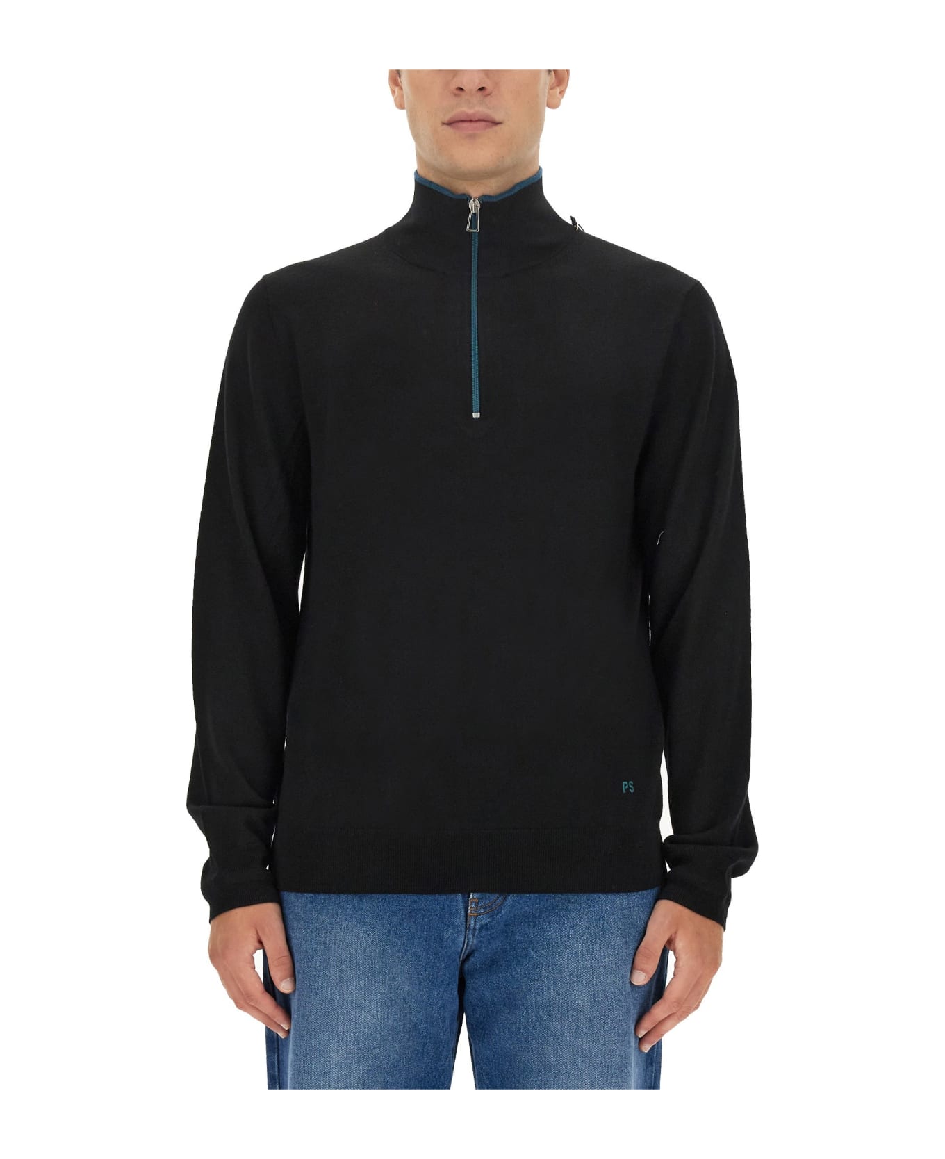 PS by Paul Smith Jersey With Logo Sweater - BLACK