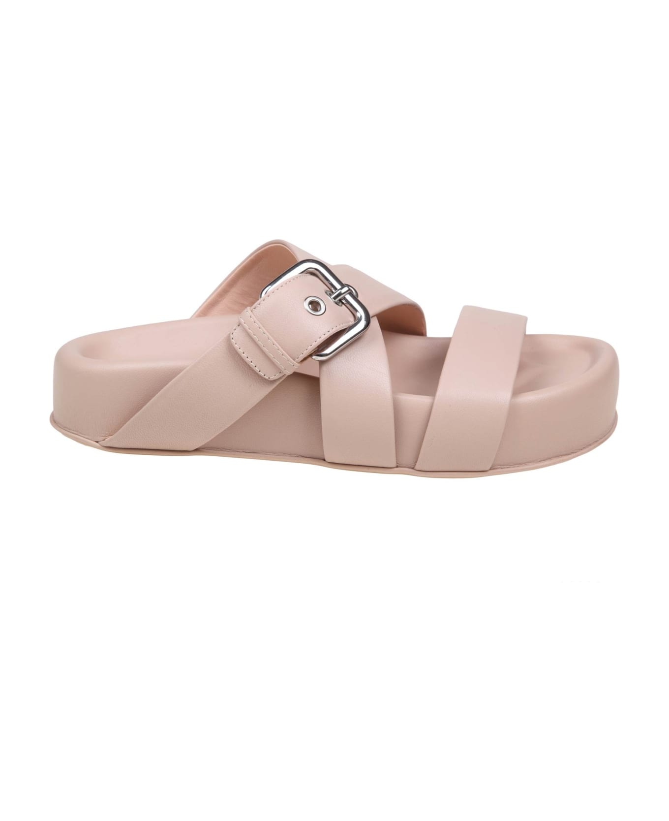 AGL Jane Slides In Nude Leather サンダル