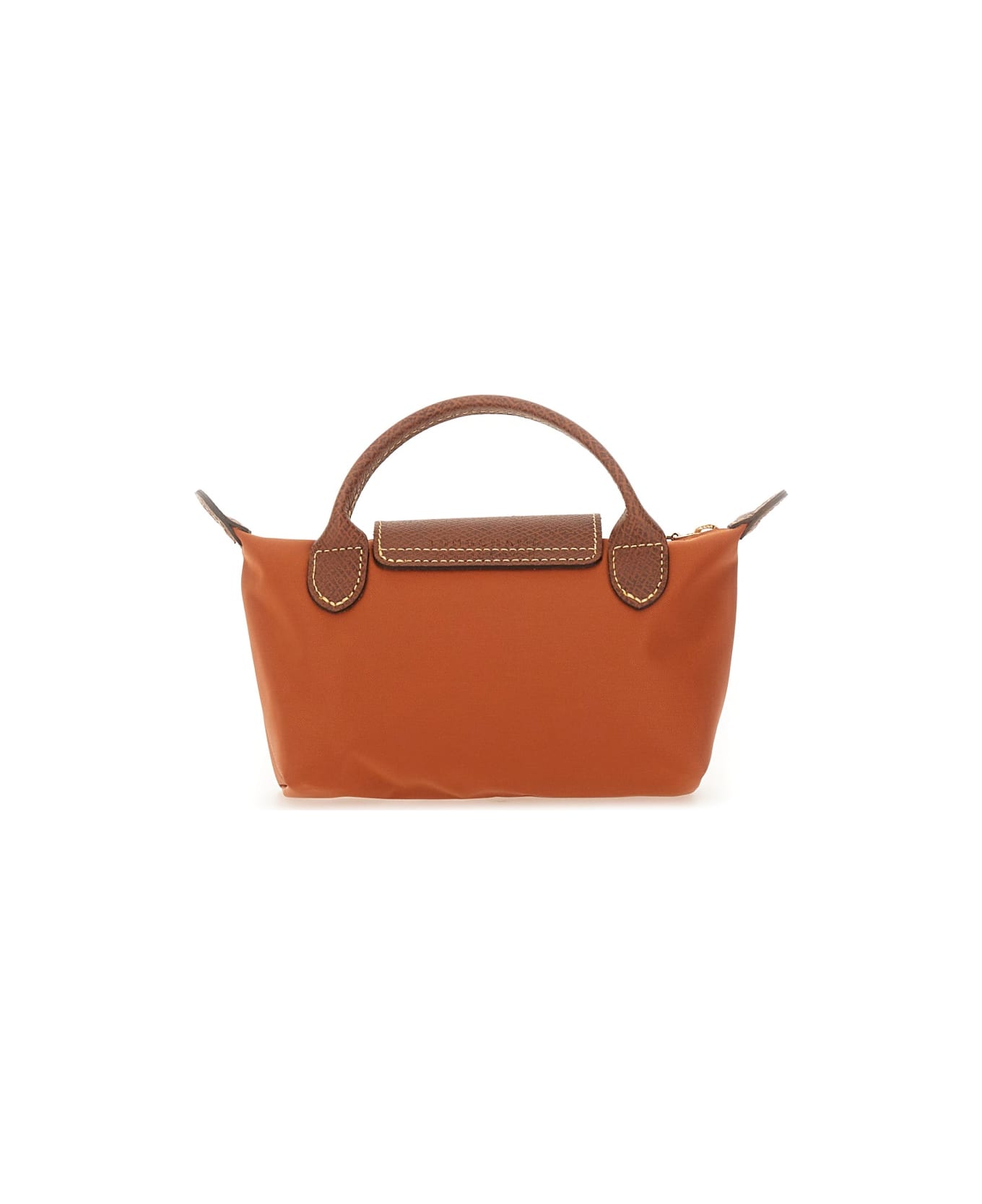 Longchamp "le Pliage" Clutch Bag With Handle - ORANGE