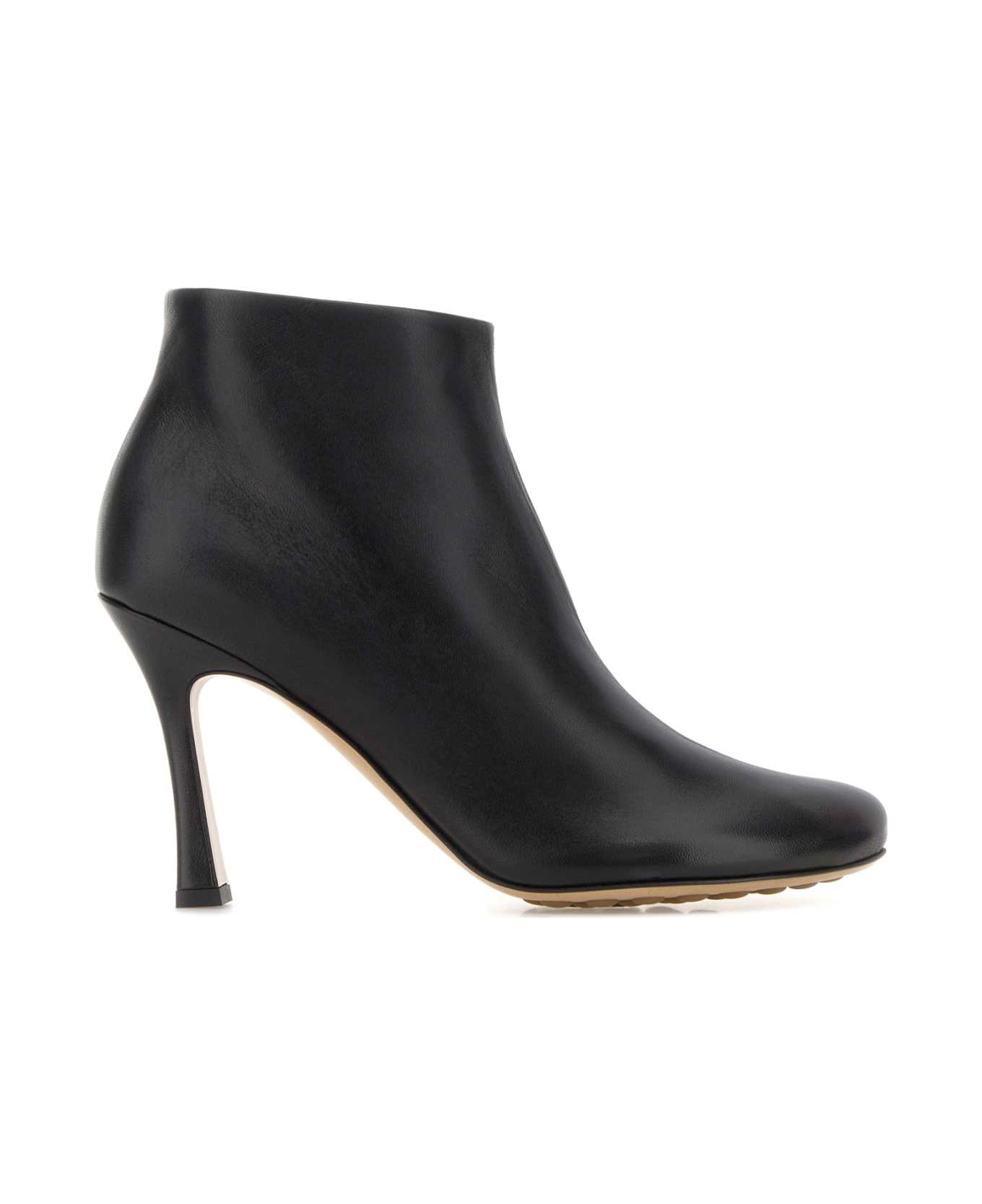 Bottega Veneta Black Nappa Leather Rana Ankle Boots - BLACK