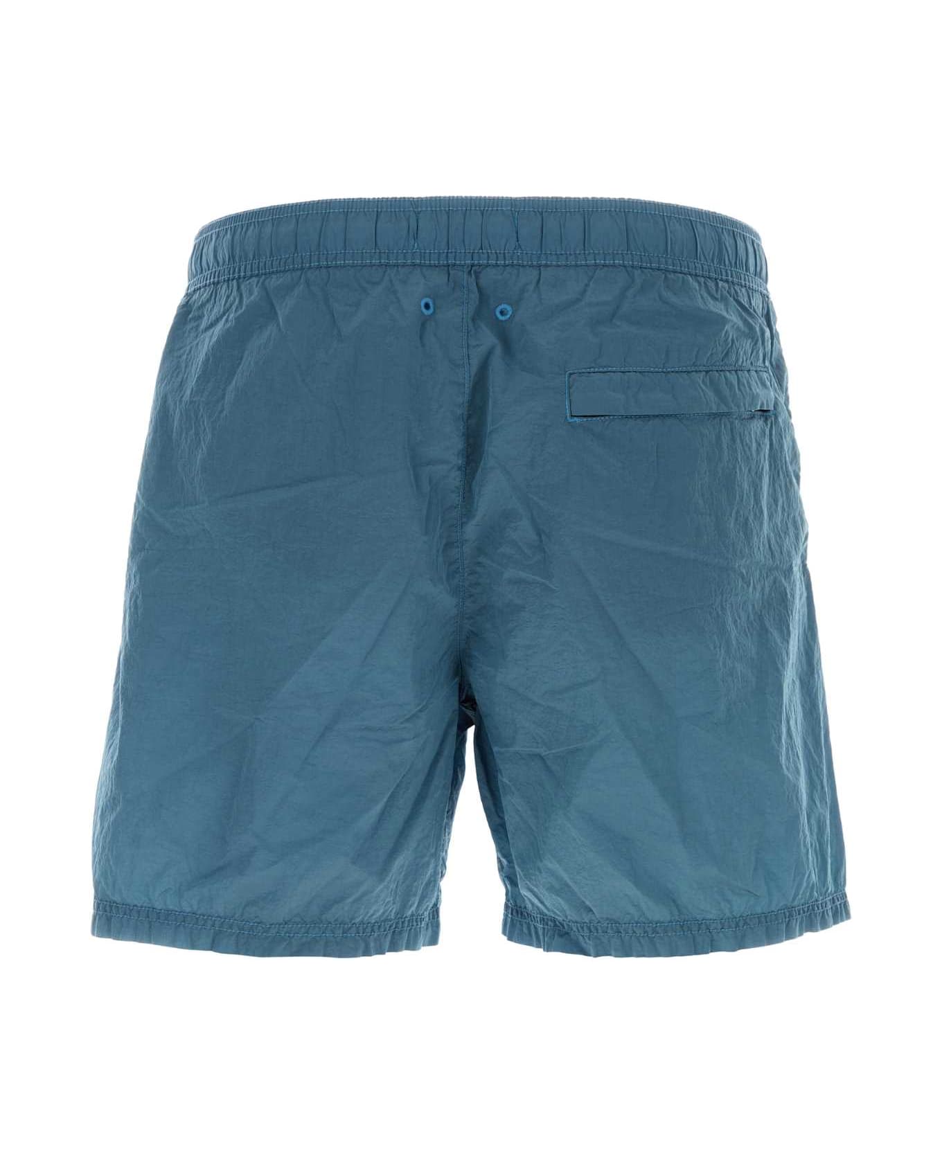 Stone Island Air Force Blue Nylon Swimming Shorts - BLUEACCIAIO