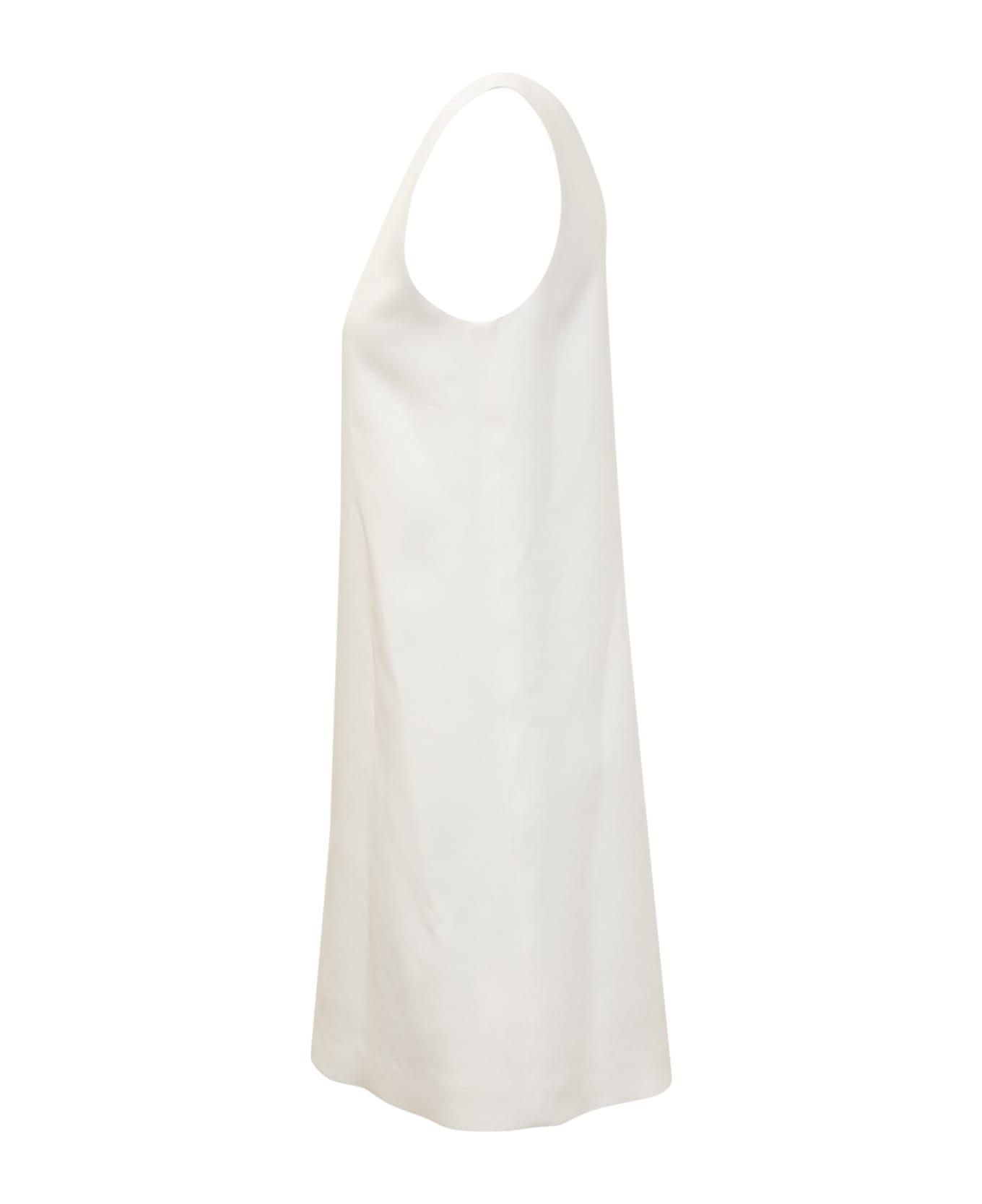 Jil Sander Round Neck Sleeveless Plain Dress - BIANCO