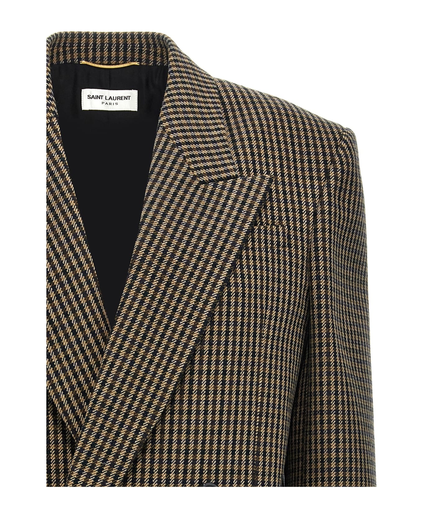 Saint Laurent Vichy Double-breasted Blazer - Multicolor