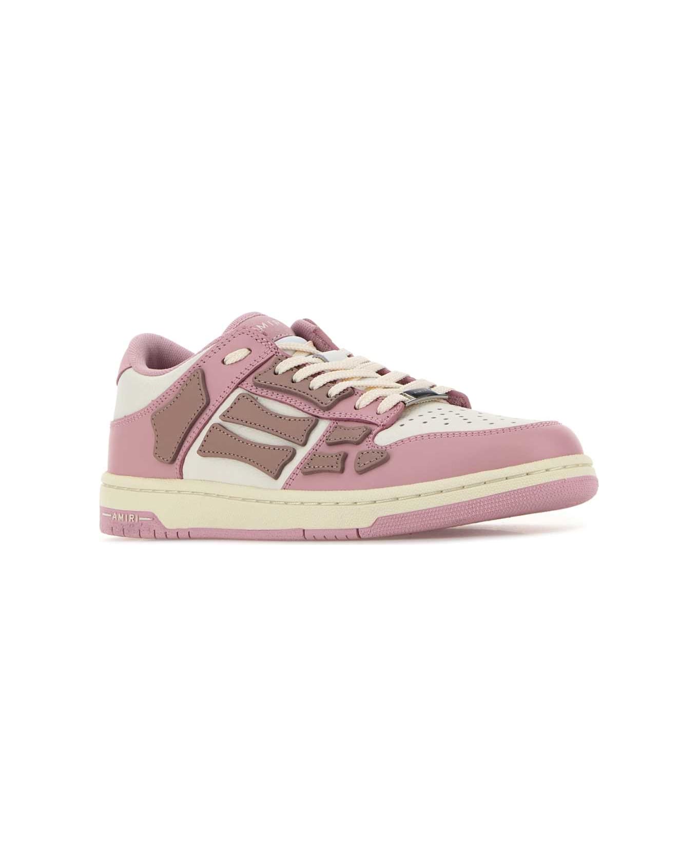 AMIRI Two-tone Leather Skel Sneakers - PINK