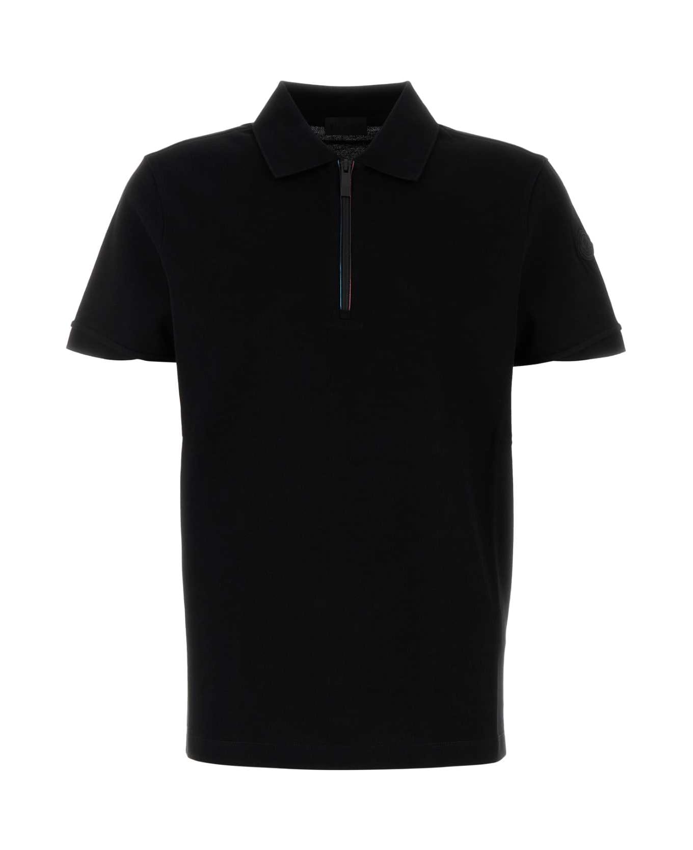 Moncler Black Piquet Polo Shirt - 999