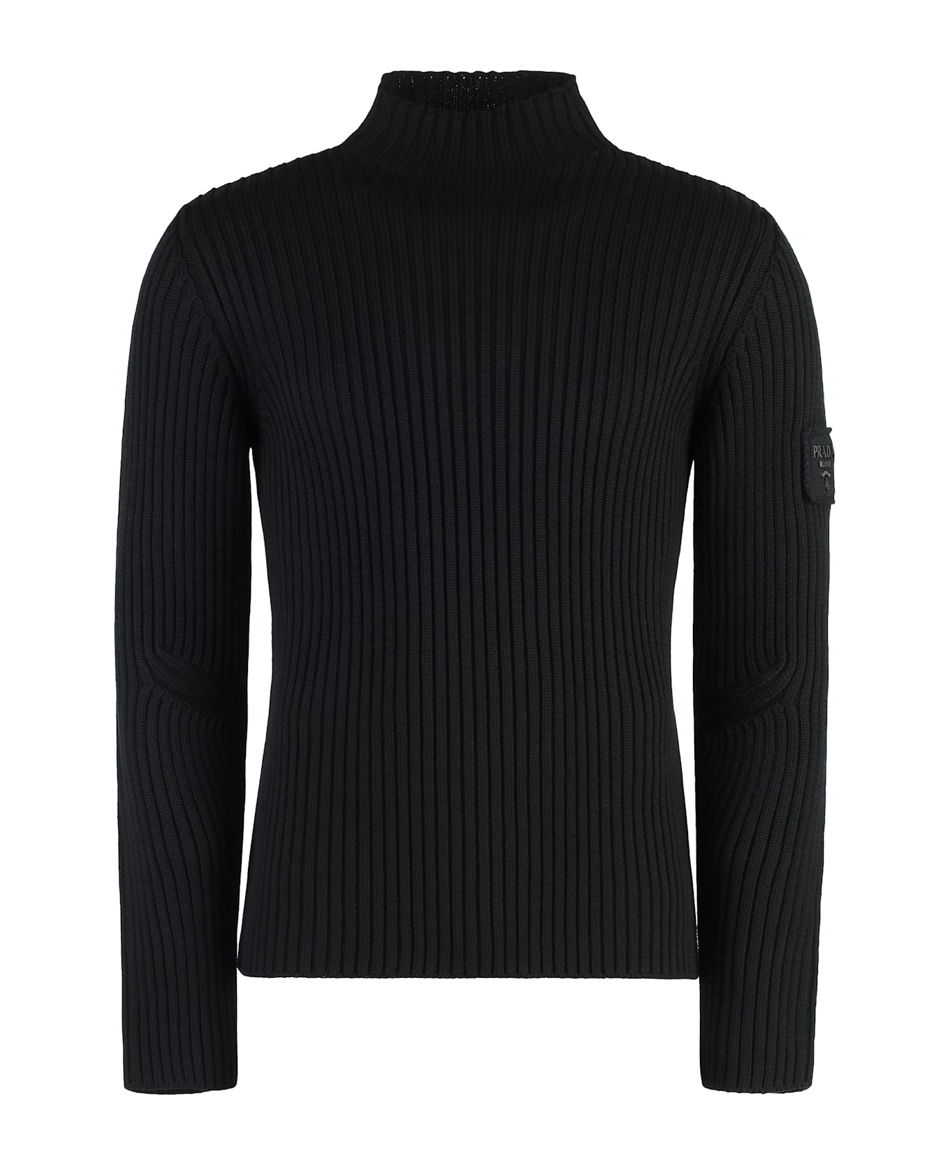 Prada Virgin Wool Turtleneck Sweater - black