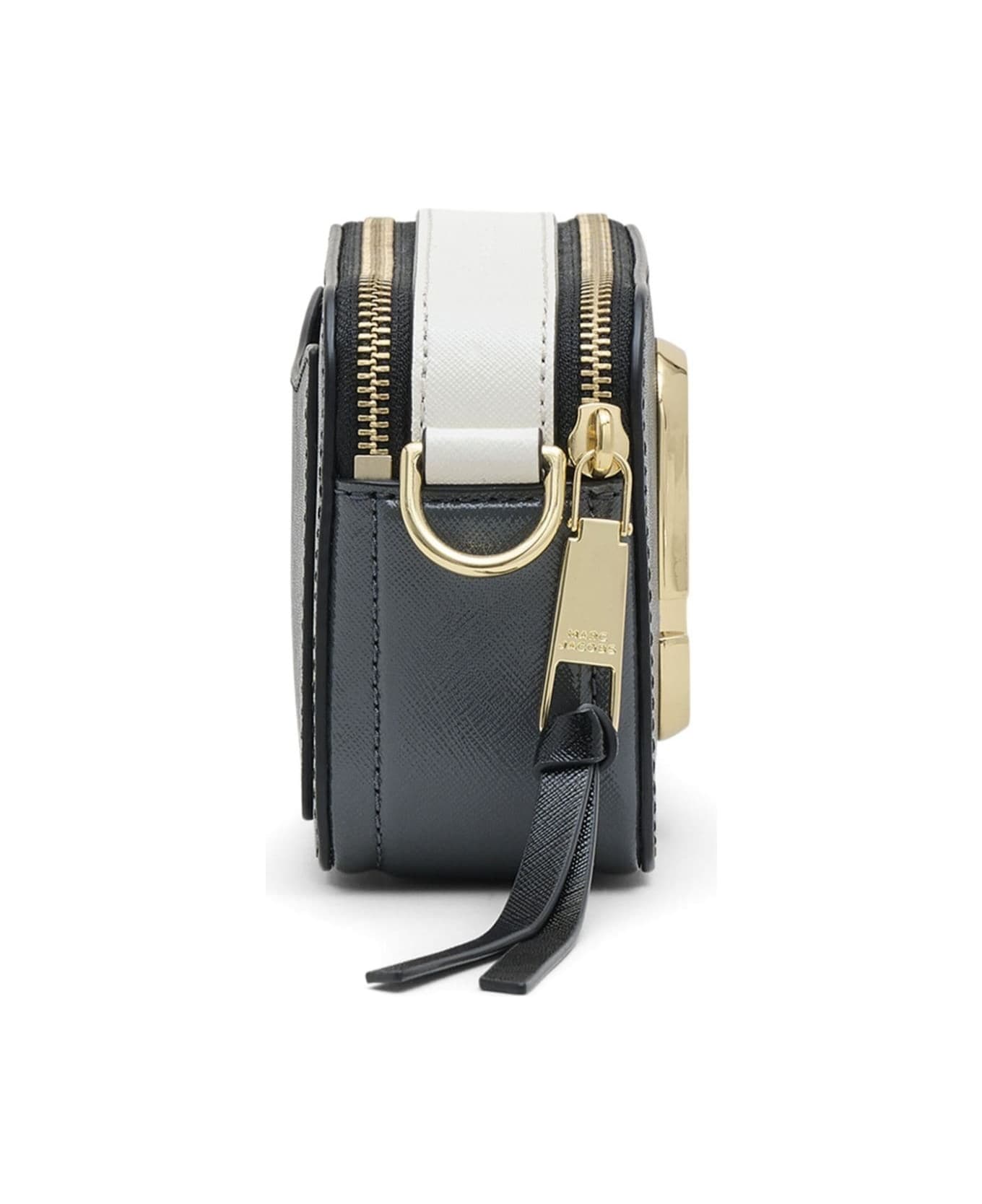 Marc Jacobs 'the Snapshot' Black Shoulder Bag With Metal Logo At The Front In Leather Woman - Black