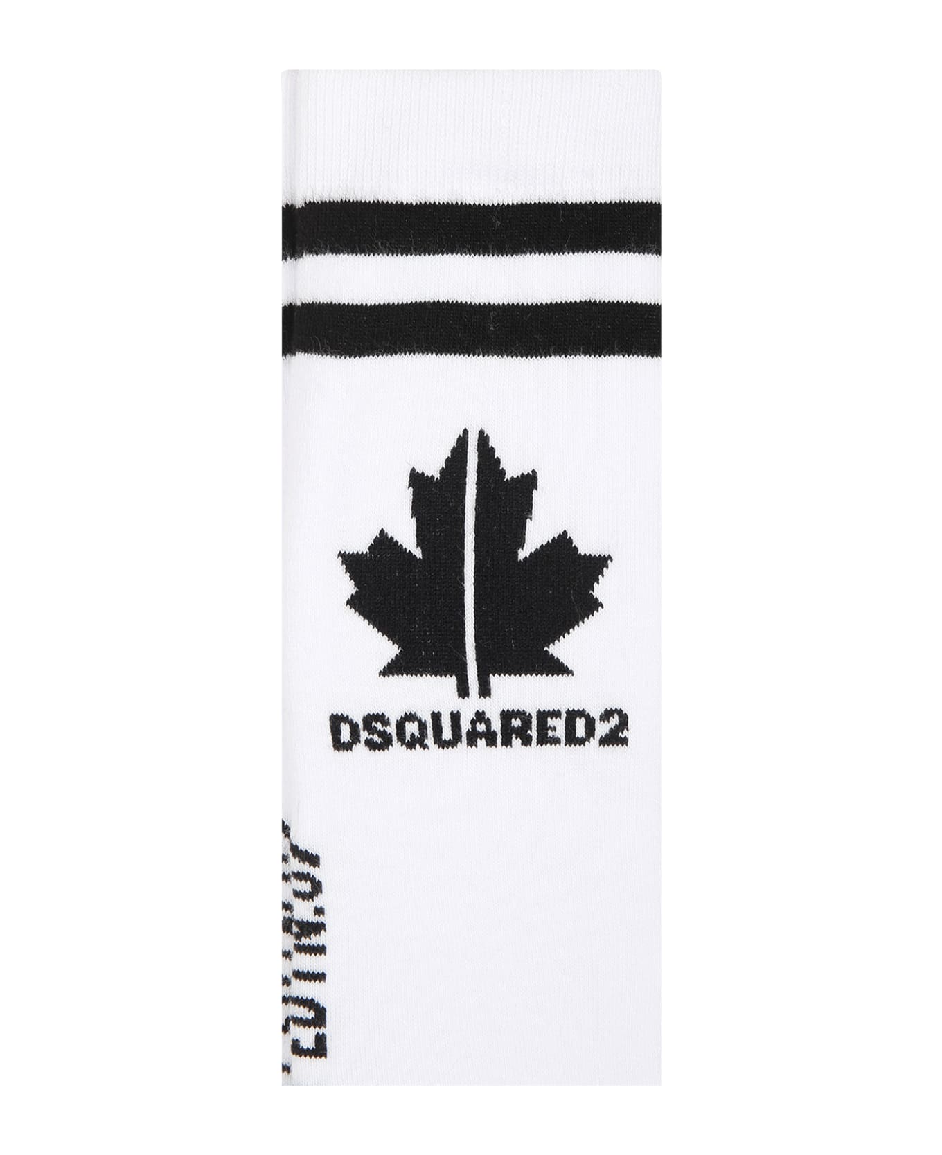 Dsquared2 White Socks For Boy With Logo - White