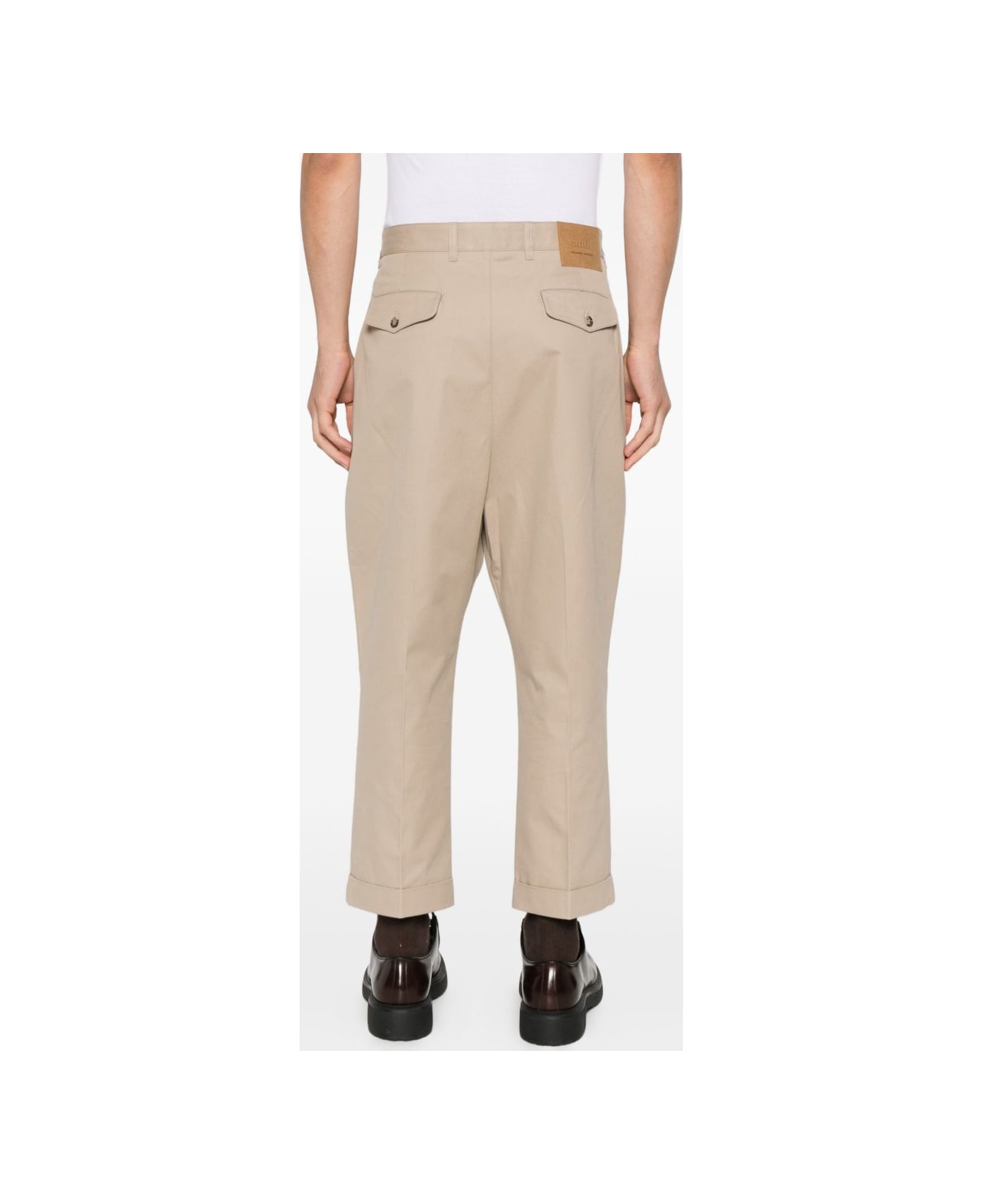Ami Alexandre Mattiussi Ami Paris Pleated Cotton Trousers - Beige
