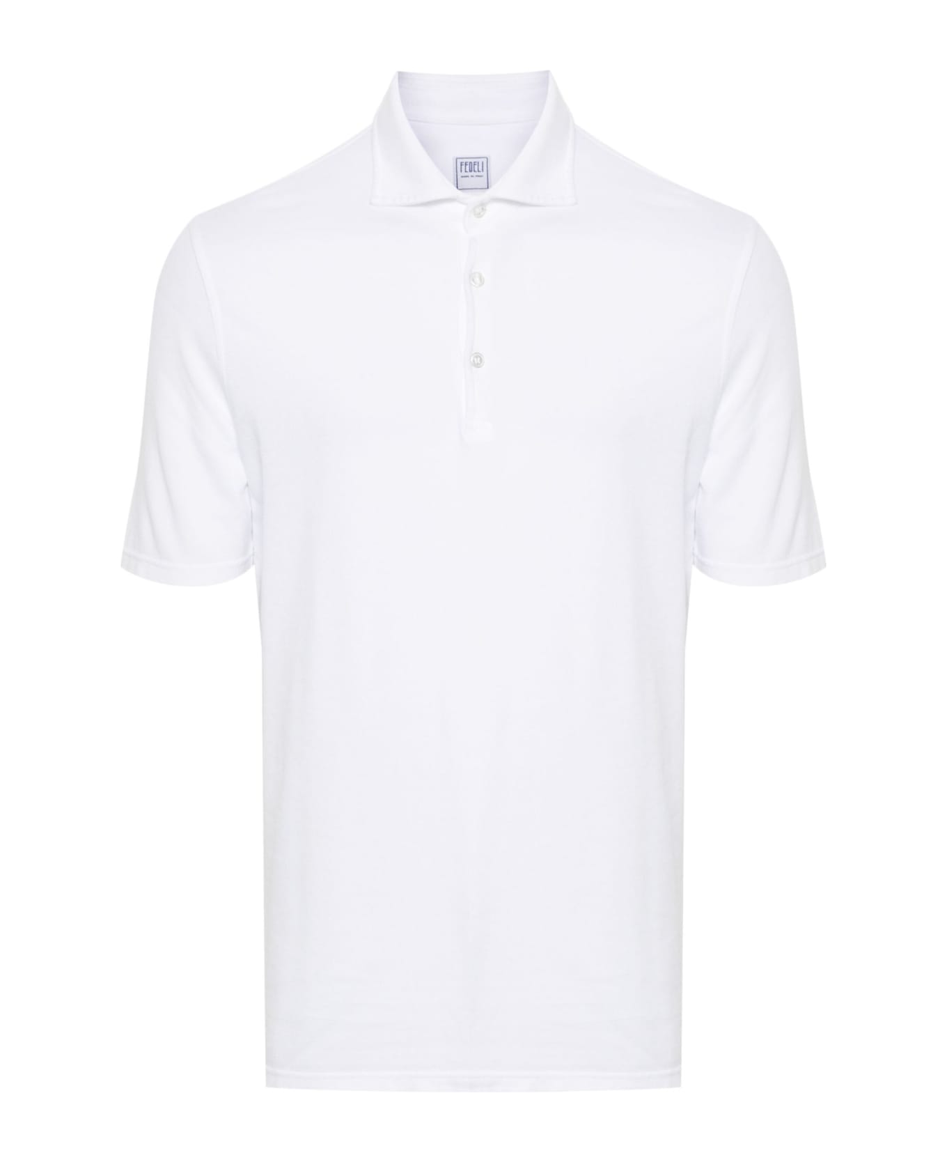 Fedeli White Cotton Polo Shirt - White