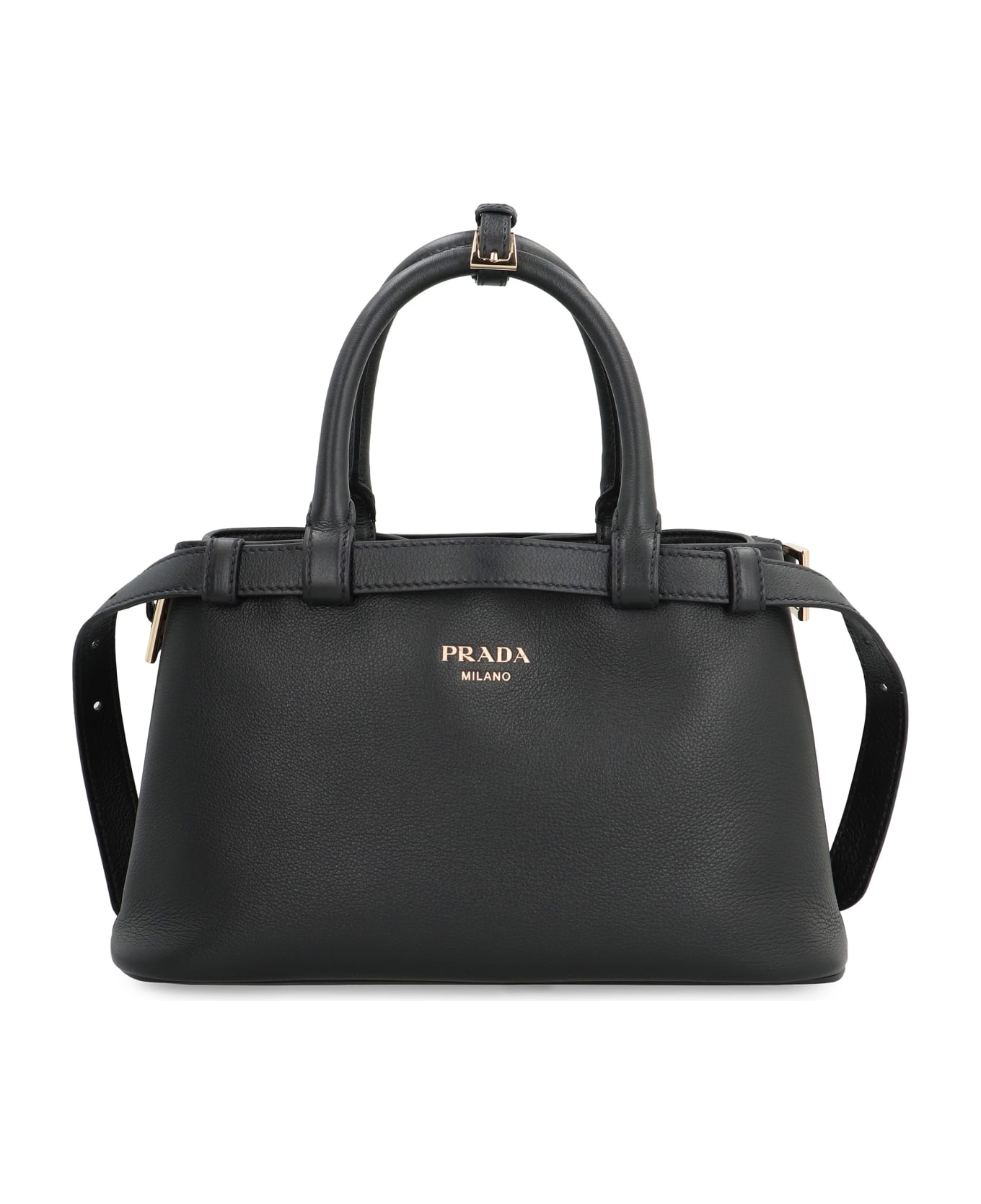 Prada Buckle Small Leather Bag - black