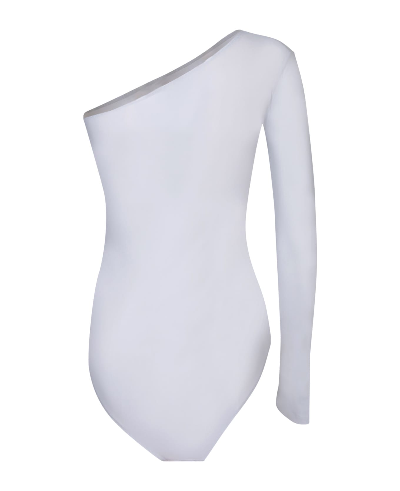 MM6 Maison Margiela One-shoulder Light Grey Bodysuit - Grey ボディスーツ