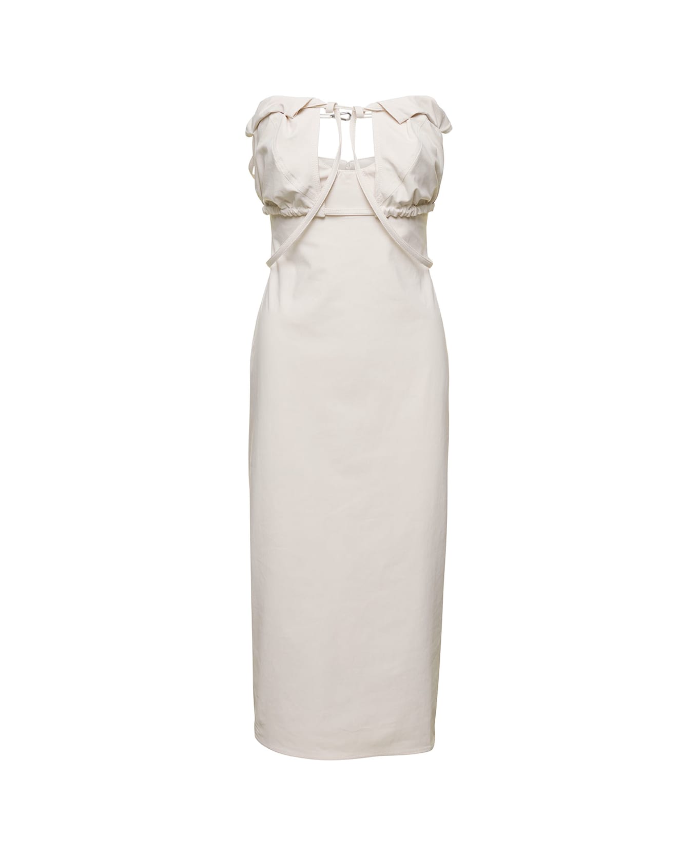 Jacquemus La Robe Bikini Deconstructed Strapless Dress - White