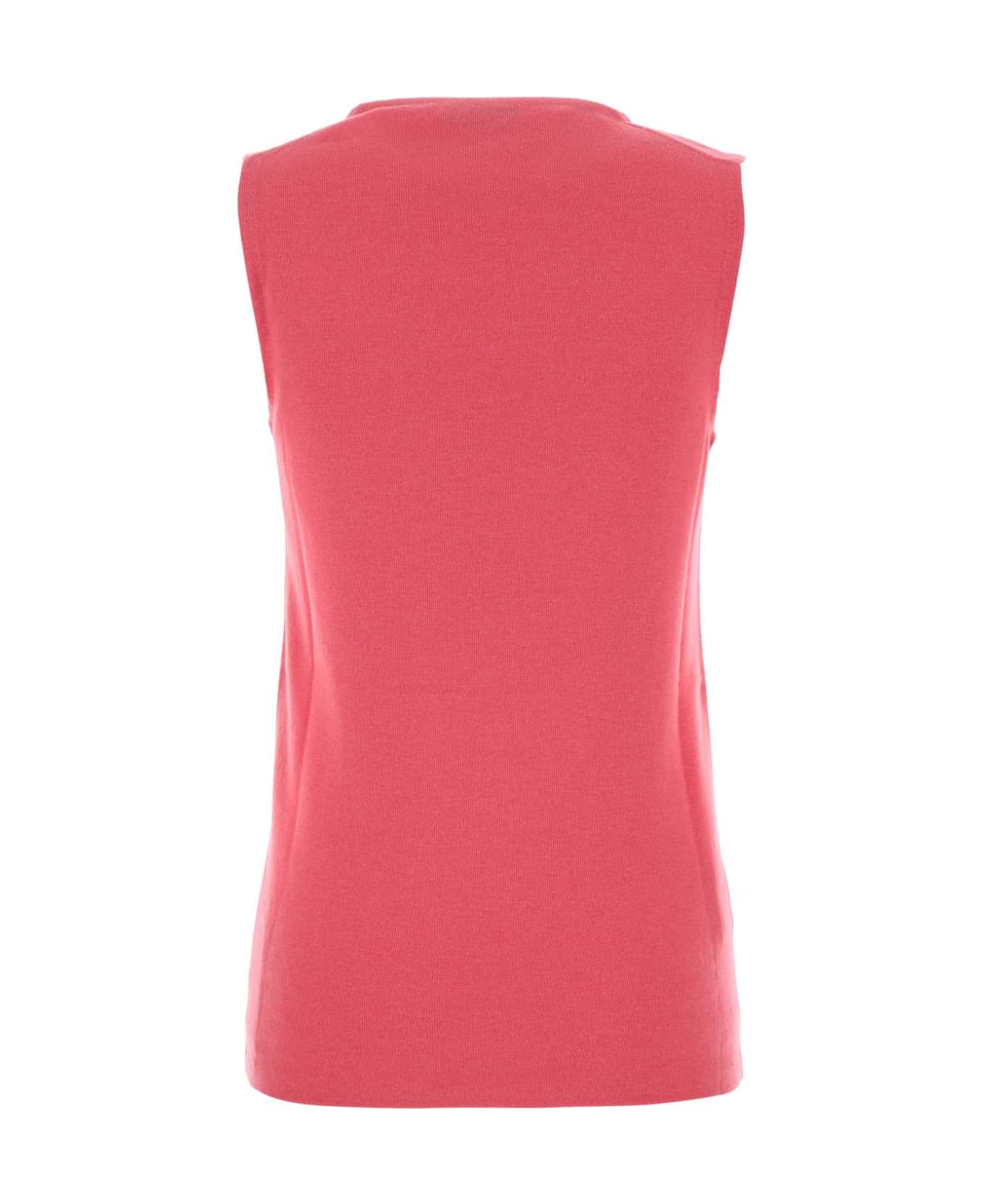 Miu Miu Fluo Pink Cashmere Blend Vest - PINK