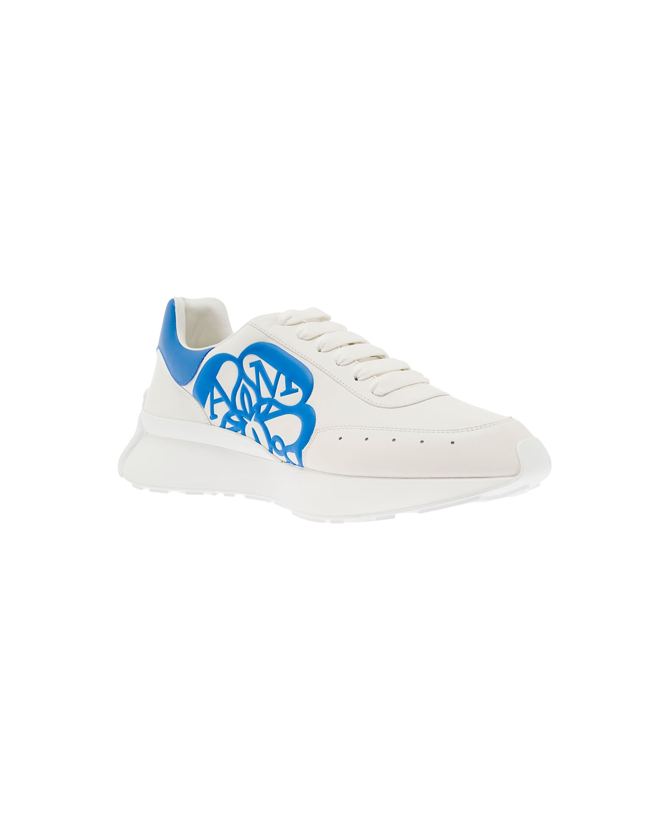 Alexander McQueen White 'sprint' Low-top Sneakers In Leather Man - White