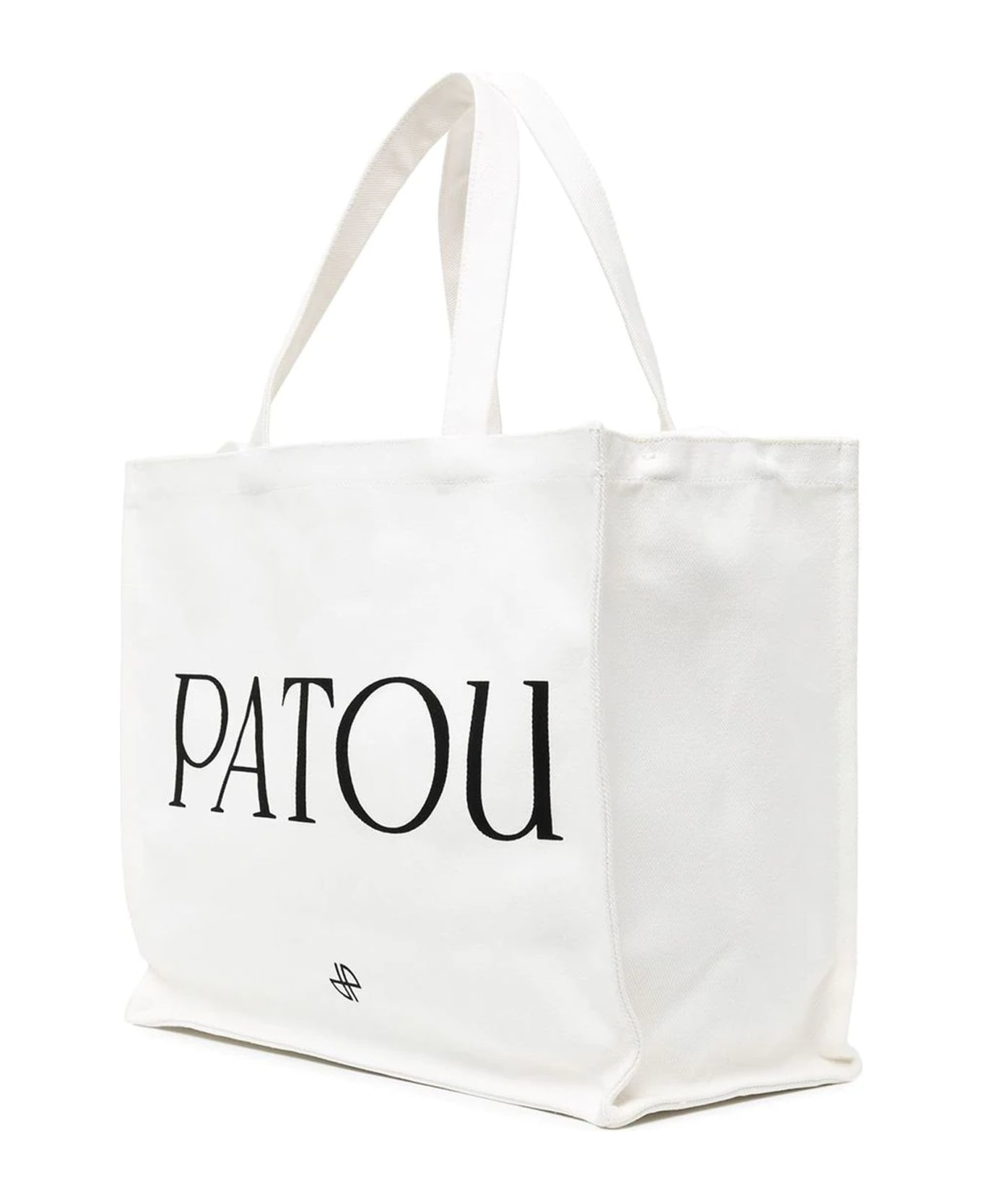 Patou White Cotton Tote Bag - White