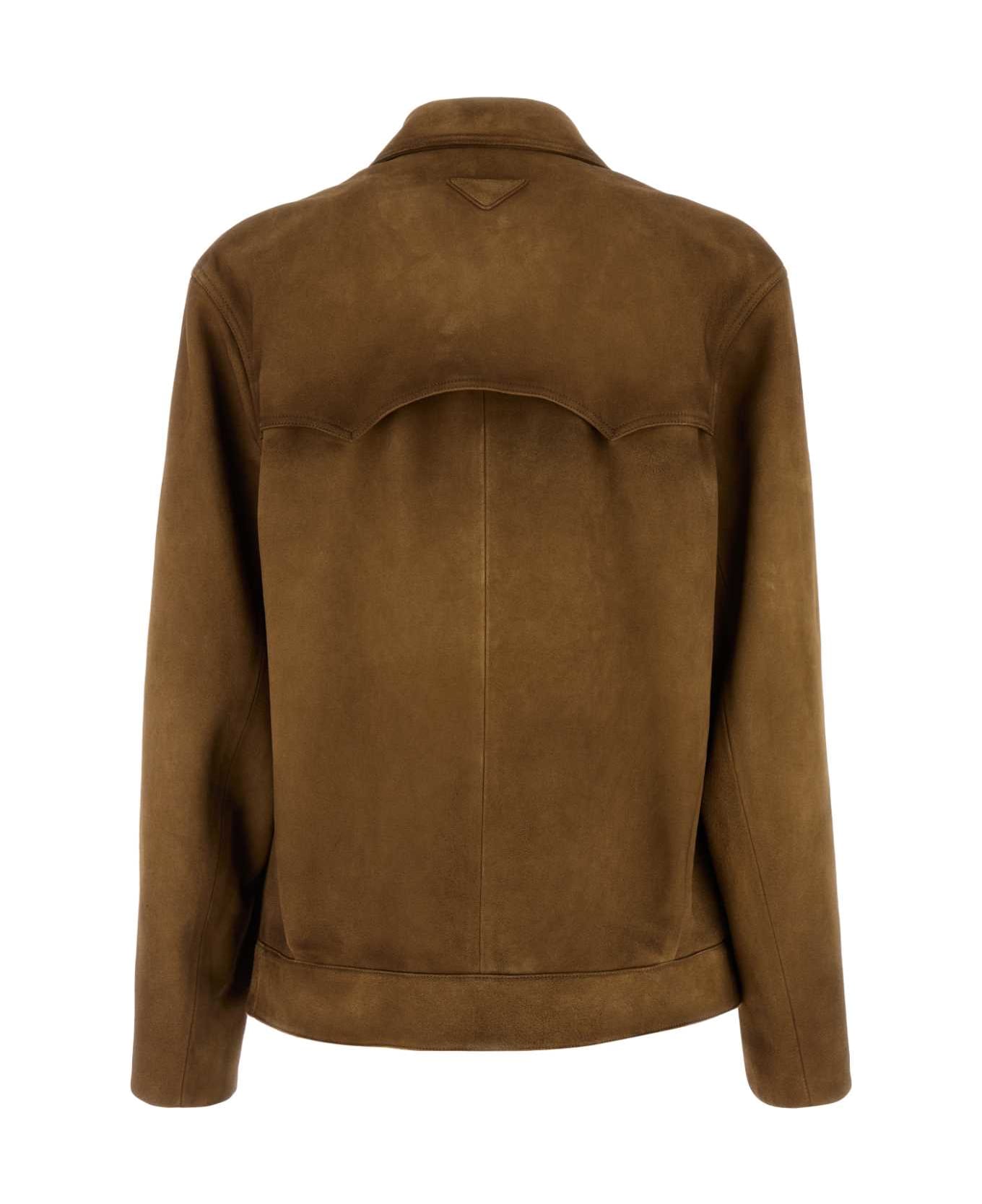 Prada Camel Suede Jacket - TABACCO