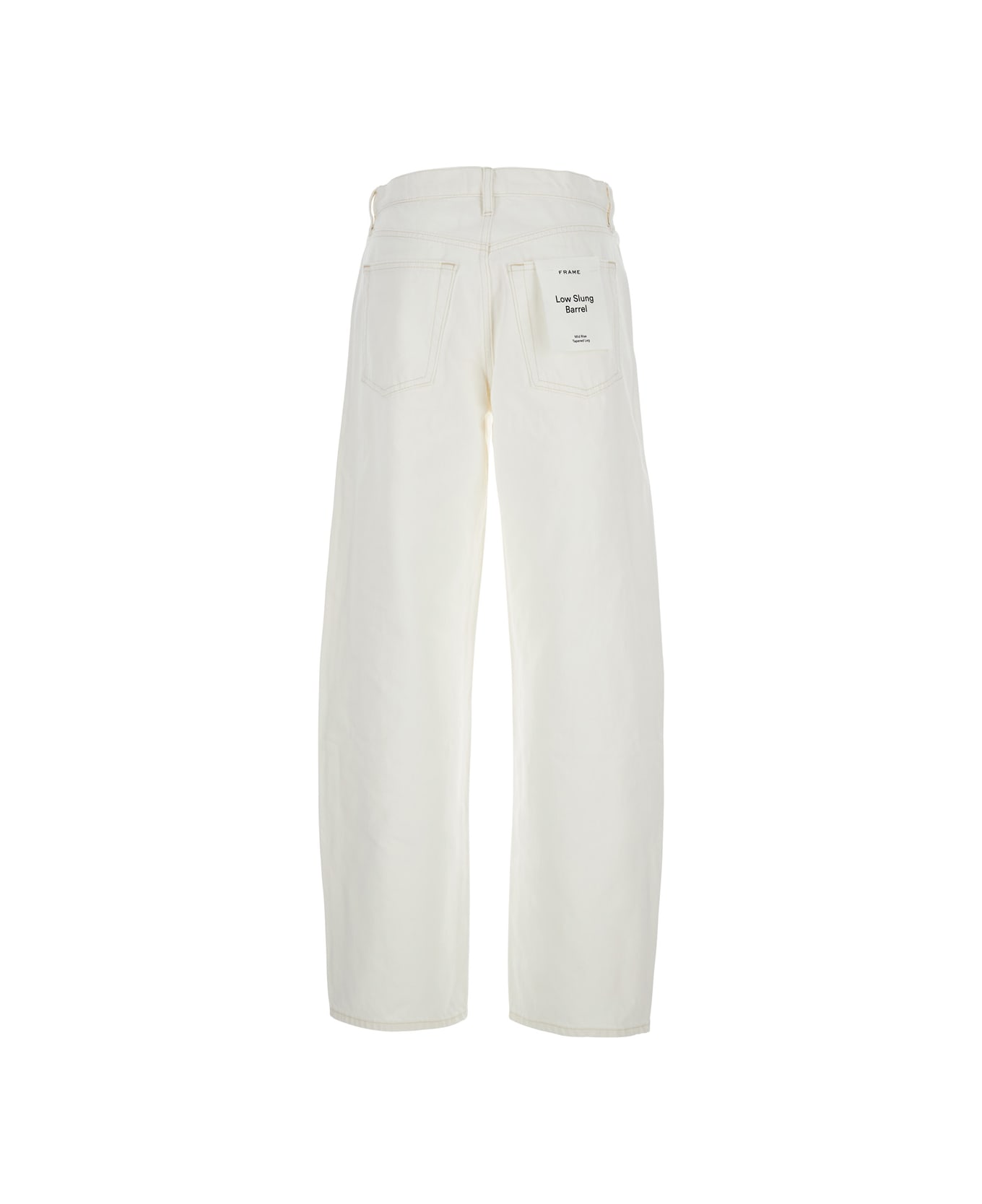 Frame White Jeans With Low Waist And Belt Loops In Denim Woman - White