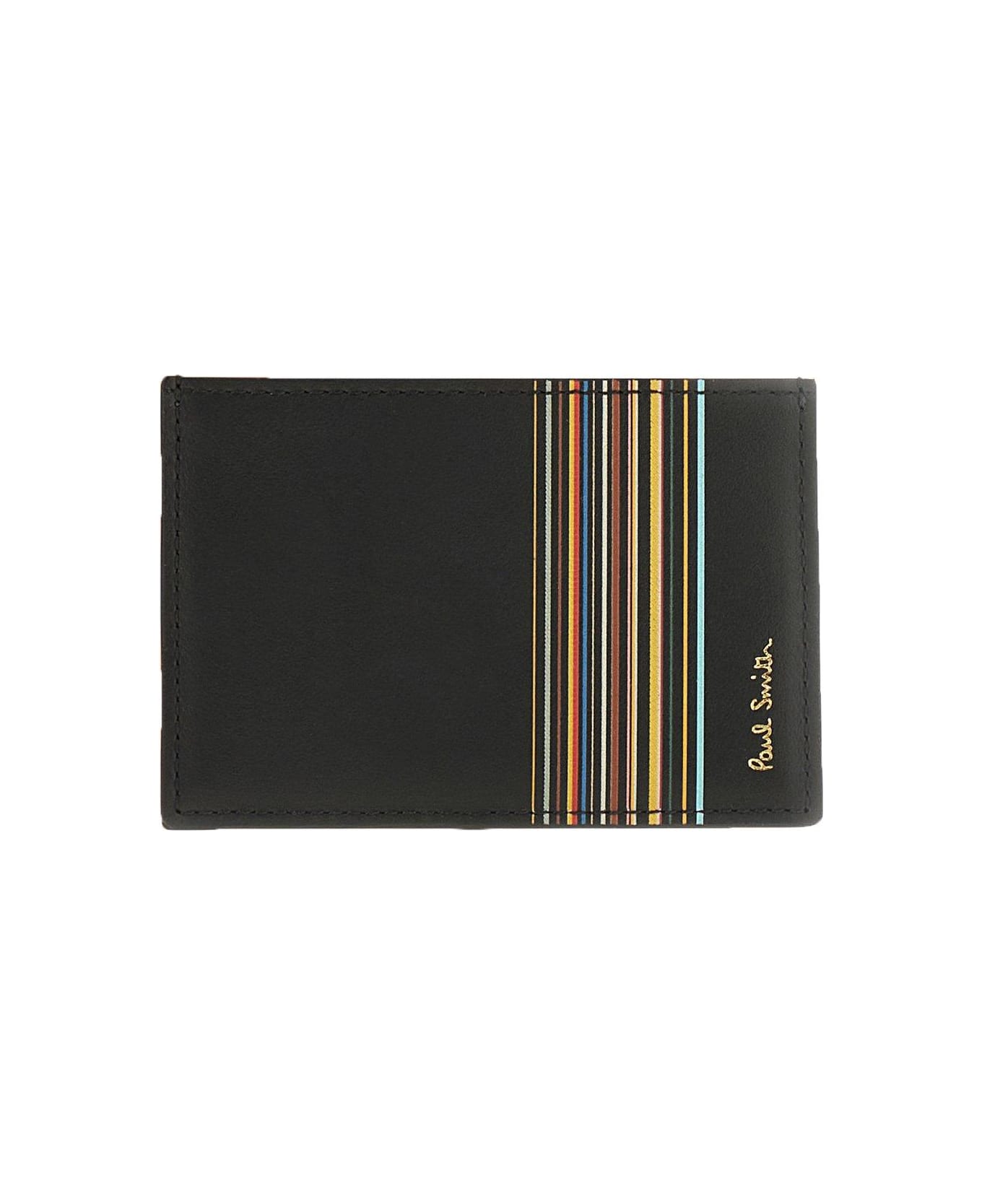 Paul Smith Signature Stripe Card Holder - Nero