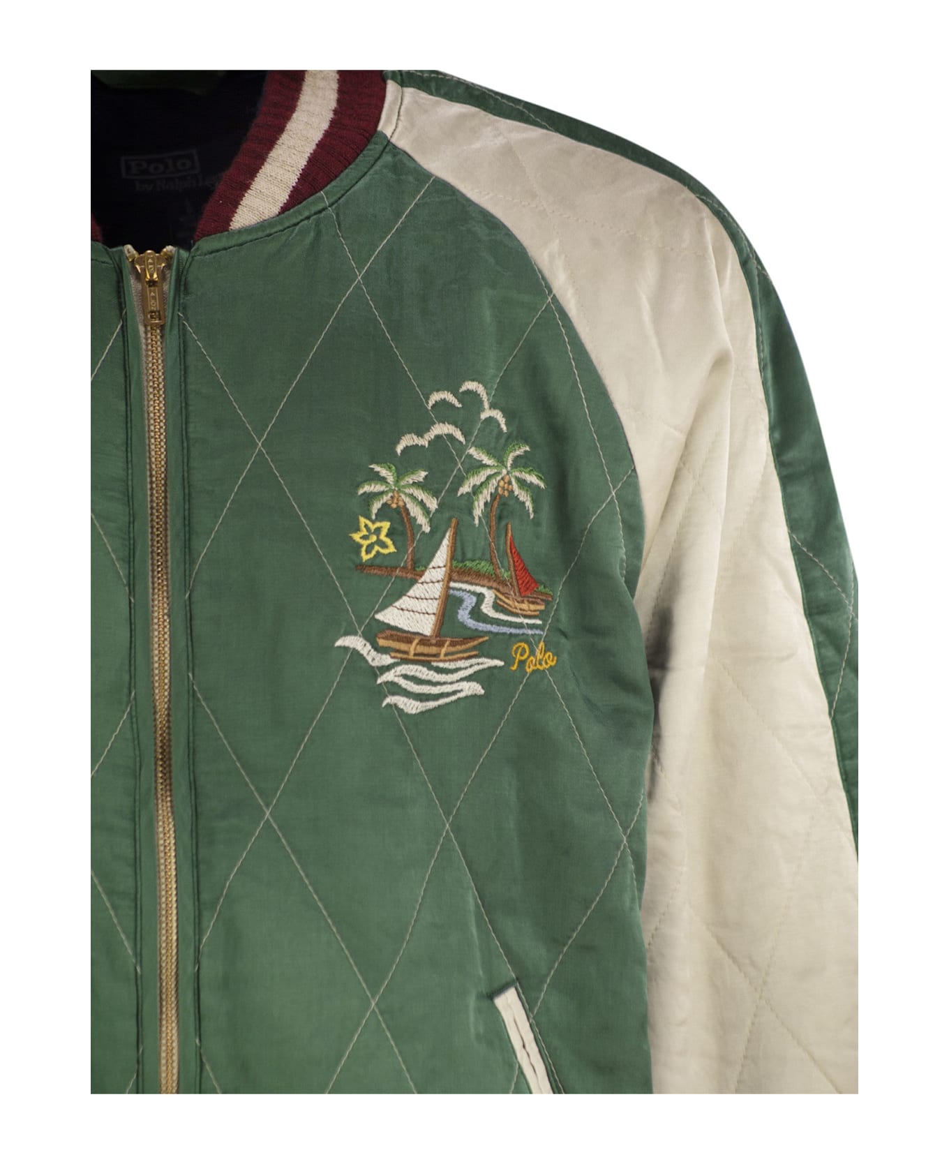 Polo Ralph Lauren Embroidered Satin Jacket - Green