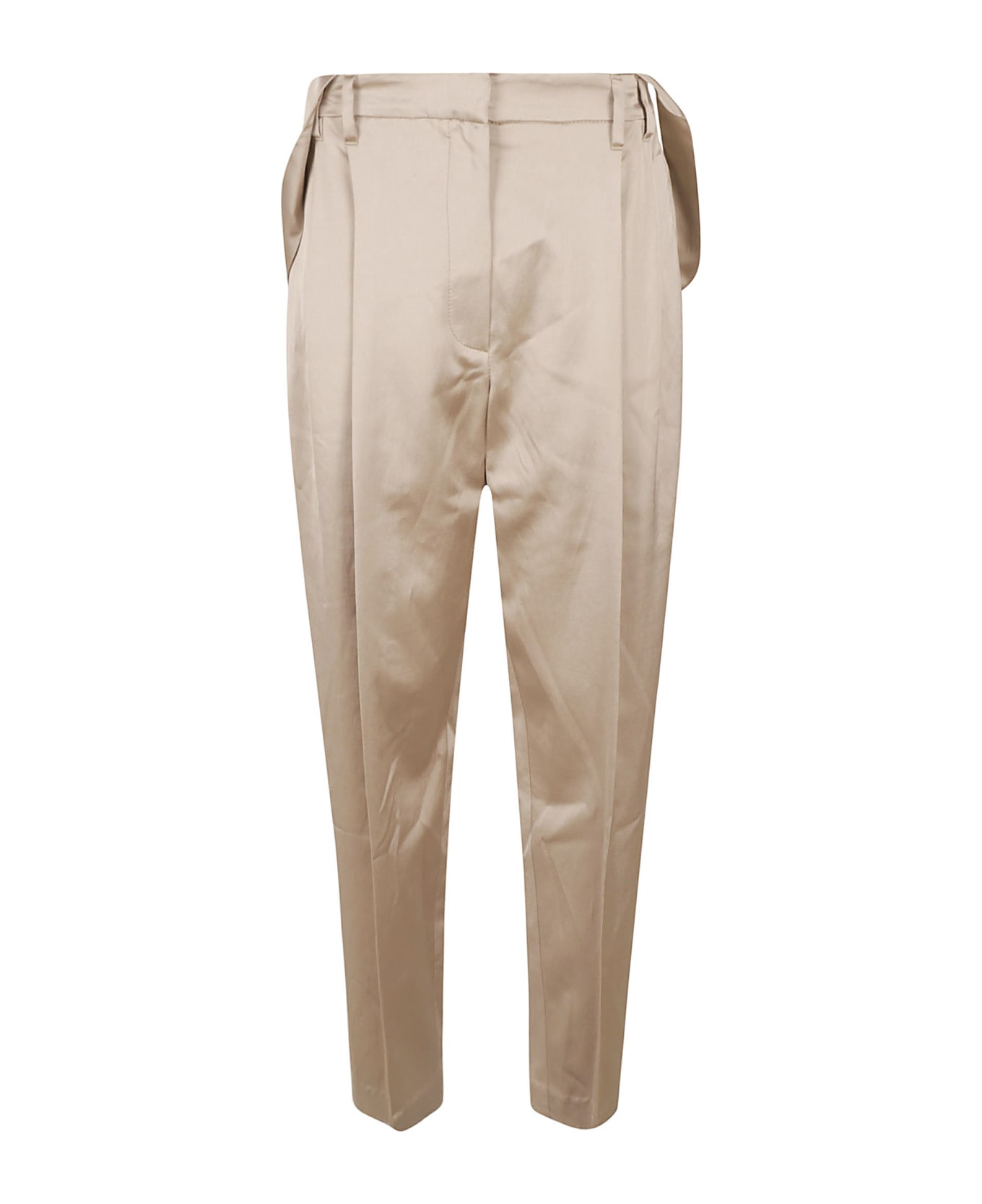 Brunello Cucinelli Wide Leg Plain Trousers - Bleeker Beige