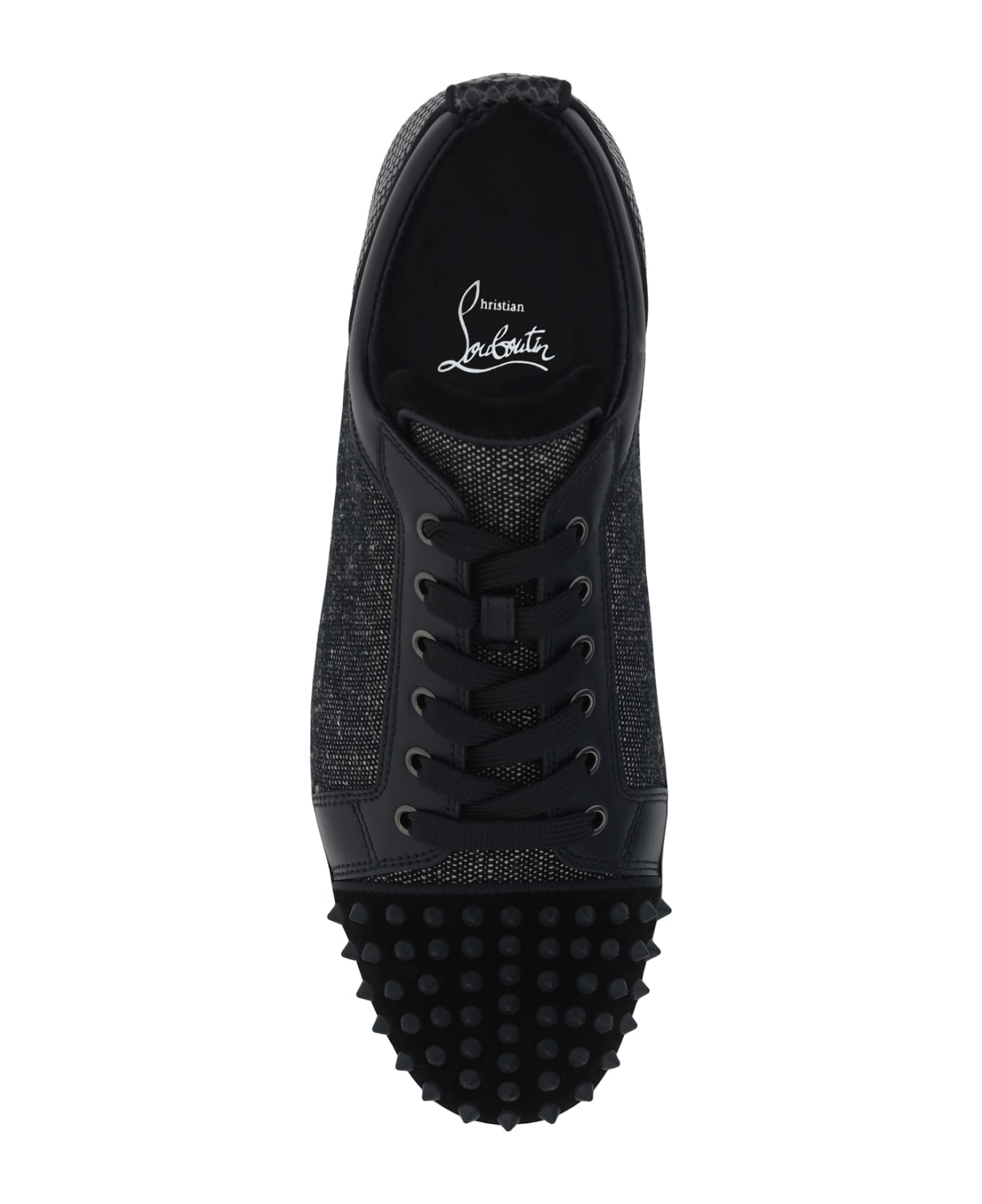 Christian Louboutin Louis Junior Spikes Orlato Sneakers - Black/black Mat