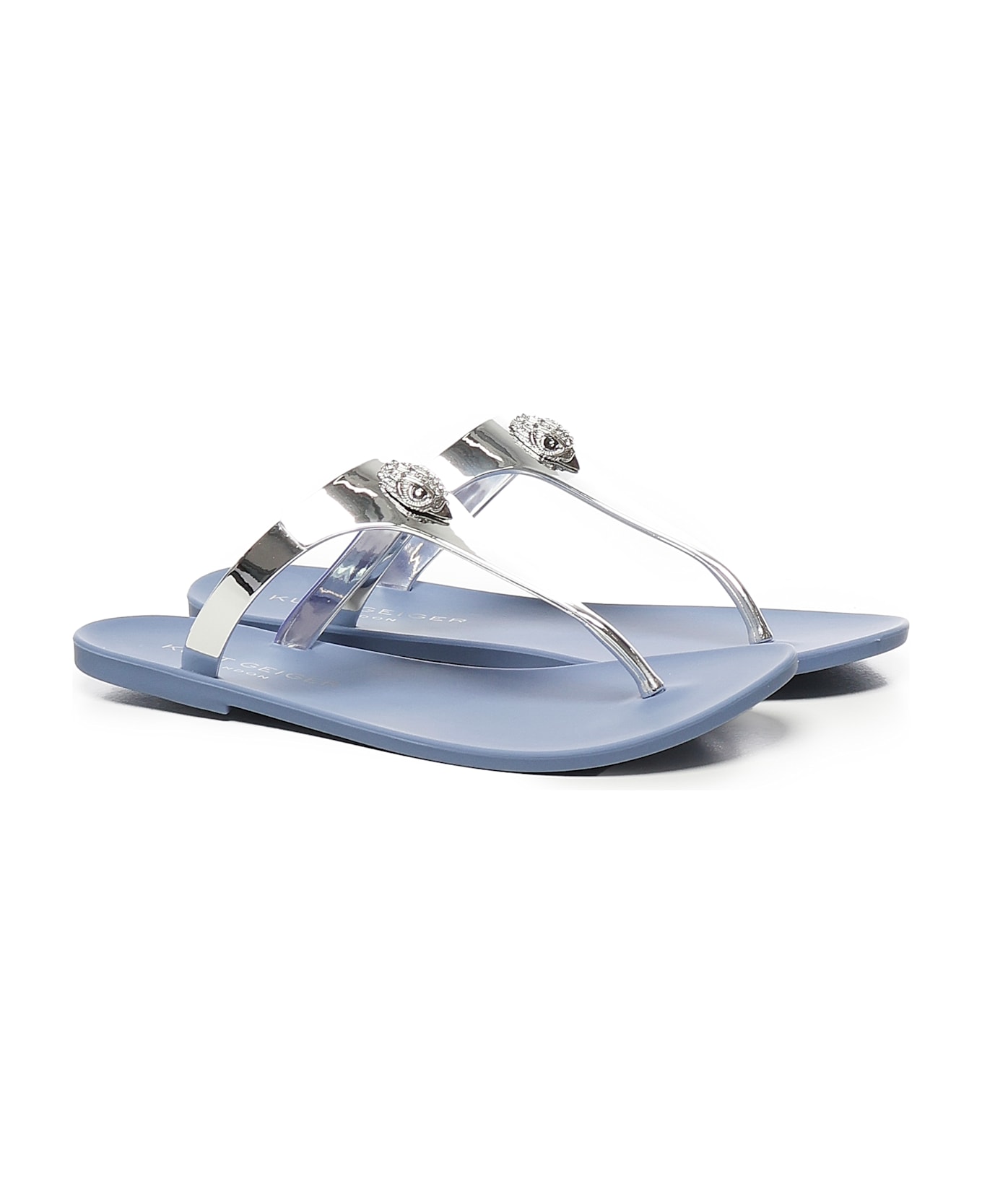 Kurt Geiger Maddison T-bar Flip Flops - Silver