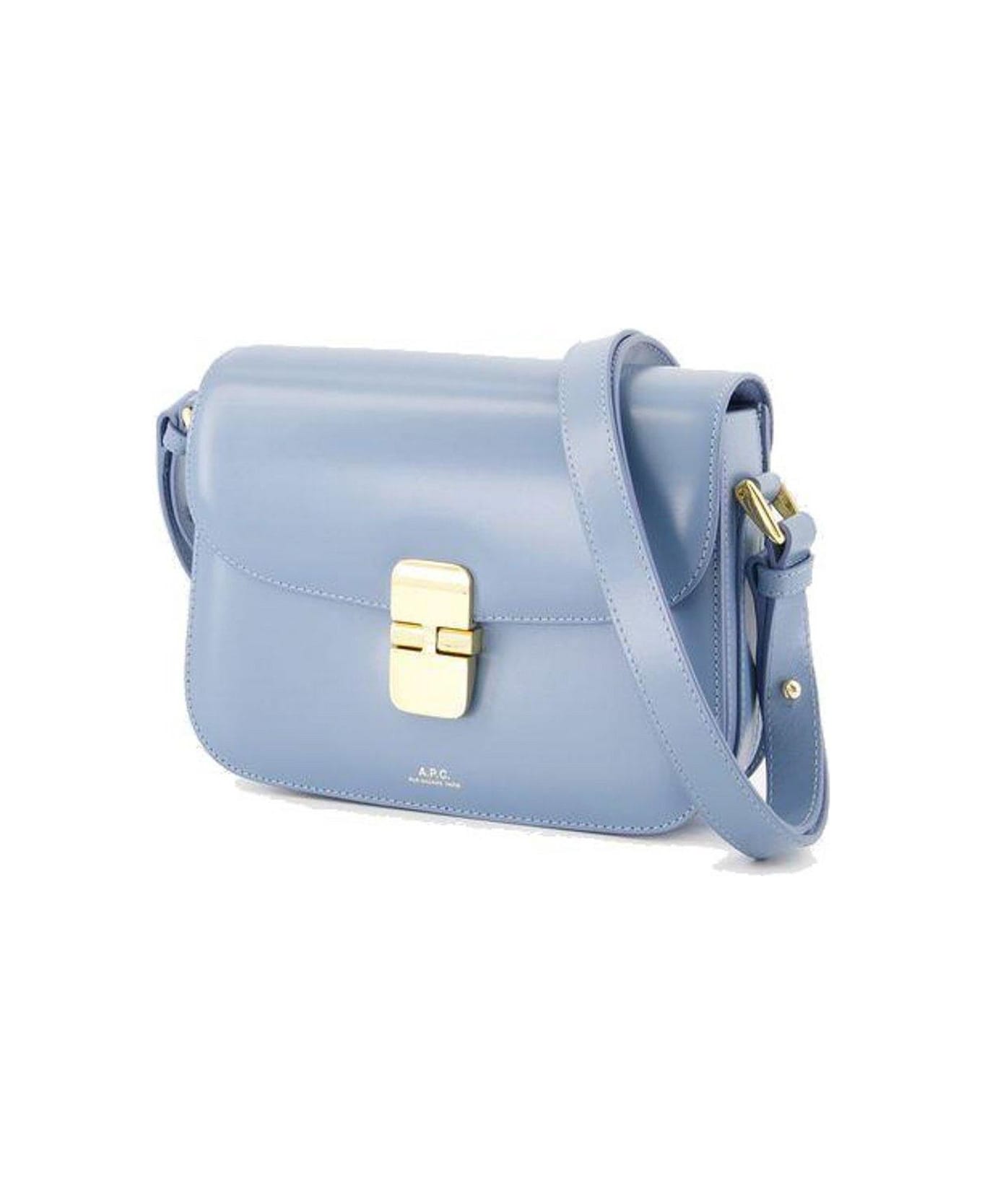 A.P.C. Grace Logo Printed Small Shoulder Bag - AZURE