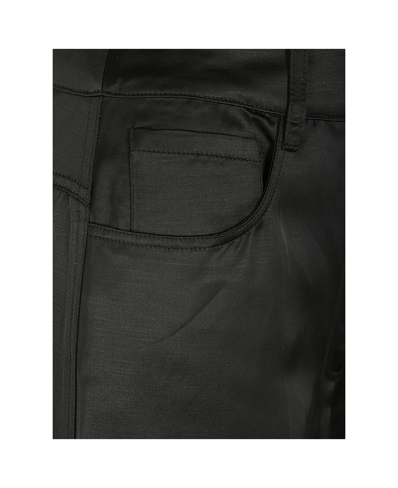 self-portrait Black Satin Cargo Trouser - B Black ボトムス