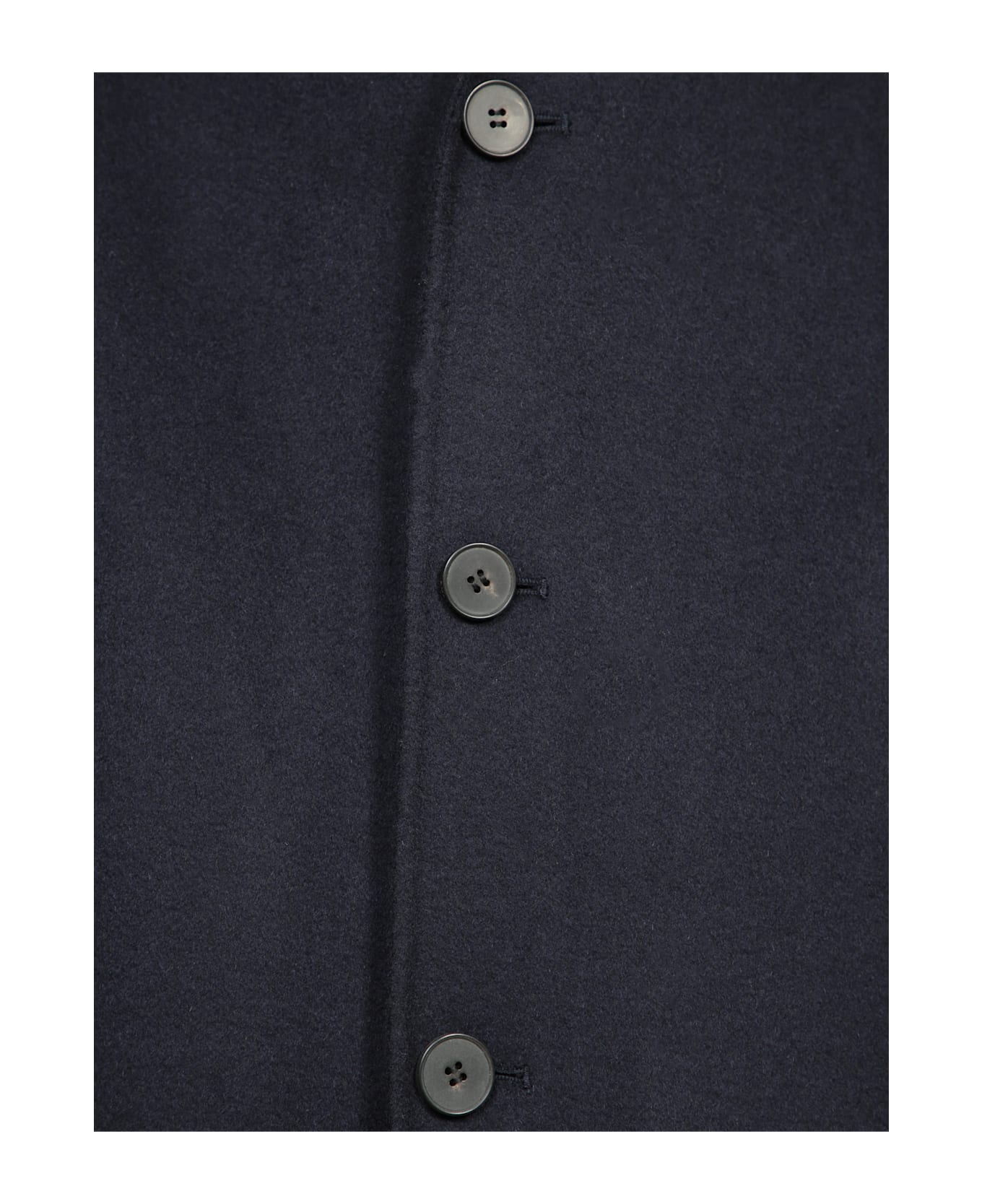 Amaranto Midnight Blue Wool Coat - Blue