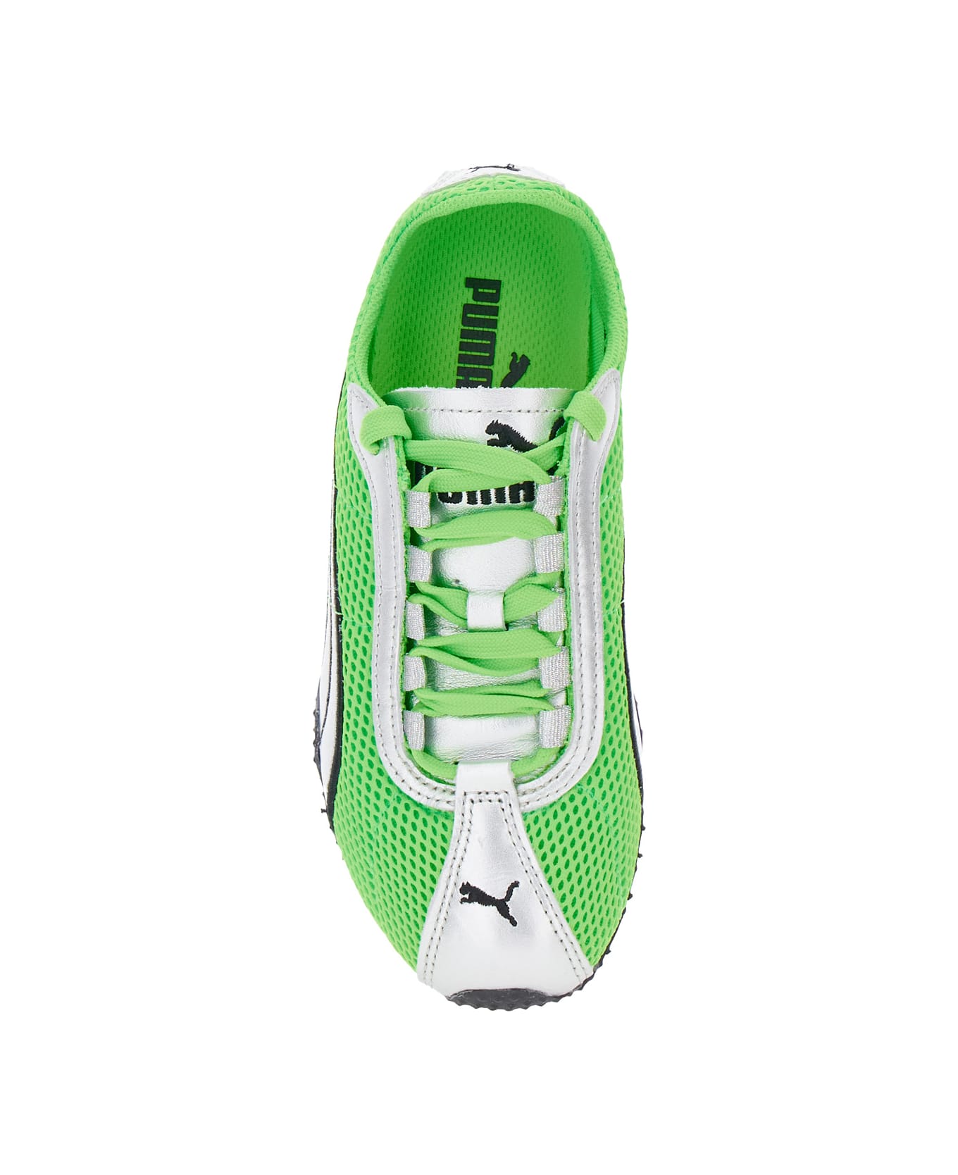 Puma 'h-street Og' Green Low Top Perforated Sneakers With Maxi Logo On The Tongue In Tech Fabric Unisex - Green