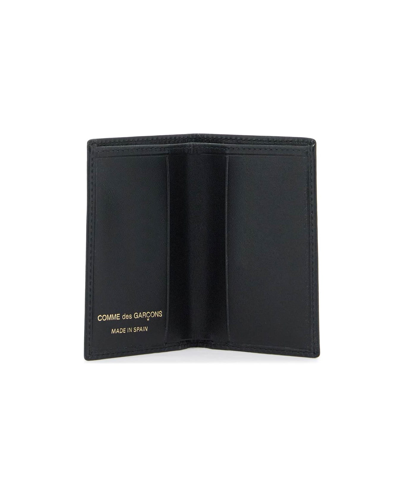 Comme des Garçons Wallet Leather Compact Wallet - BLACK (Black)