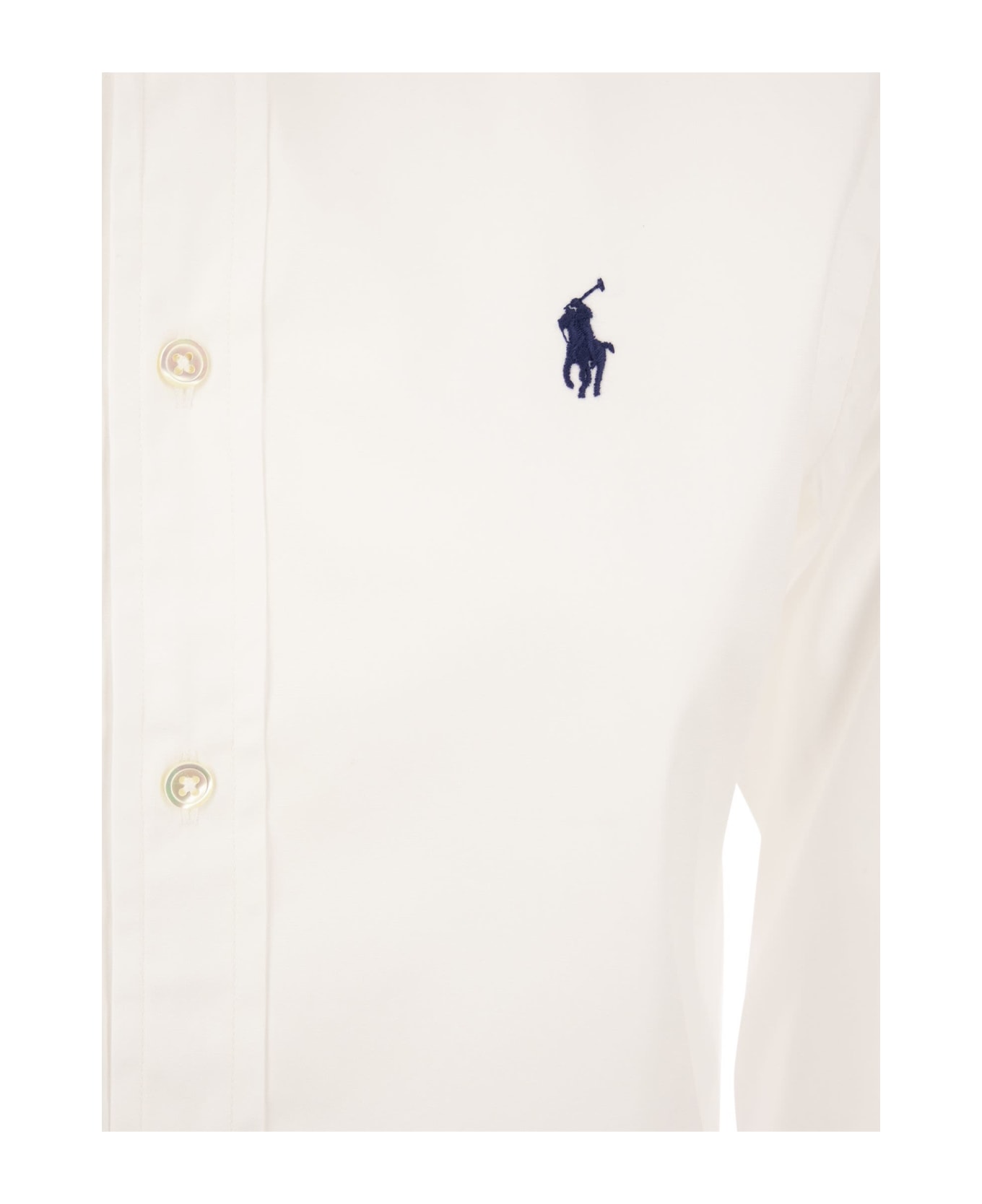 Polo Ralph Lauren Logo Embroidery Cottond Shirt - White シャツ