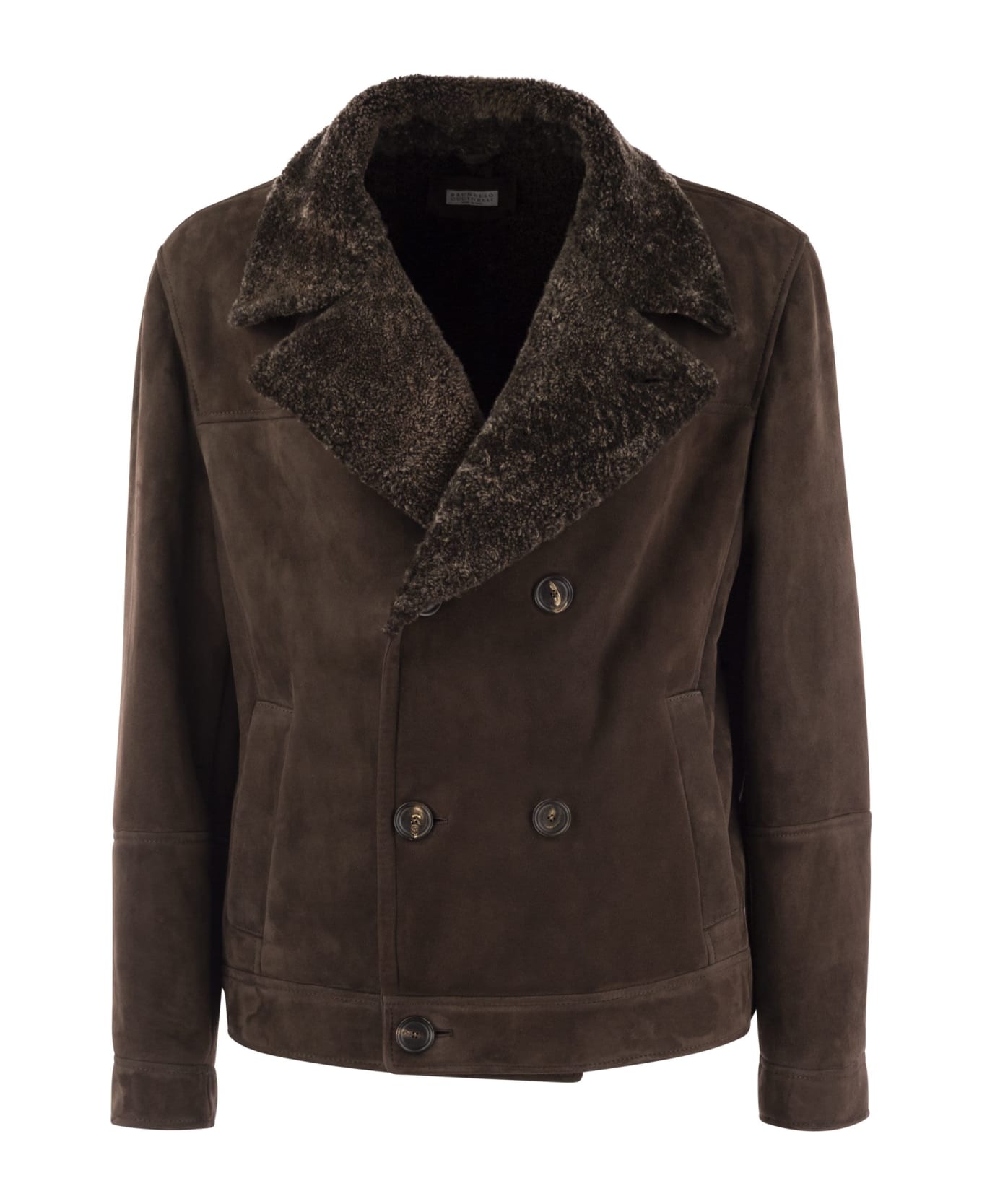 Brunello Cucinelli Double-breasted Shearling Outerwear - Brown