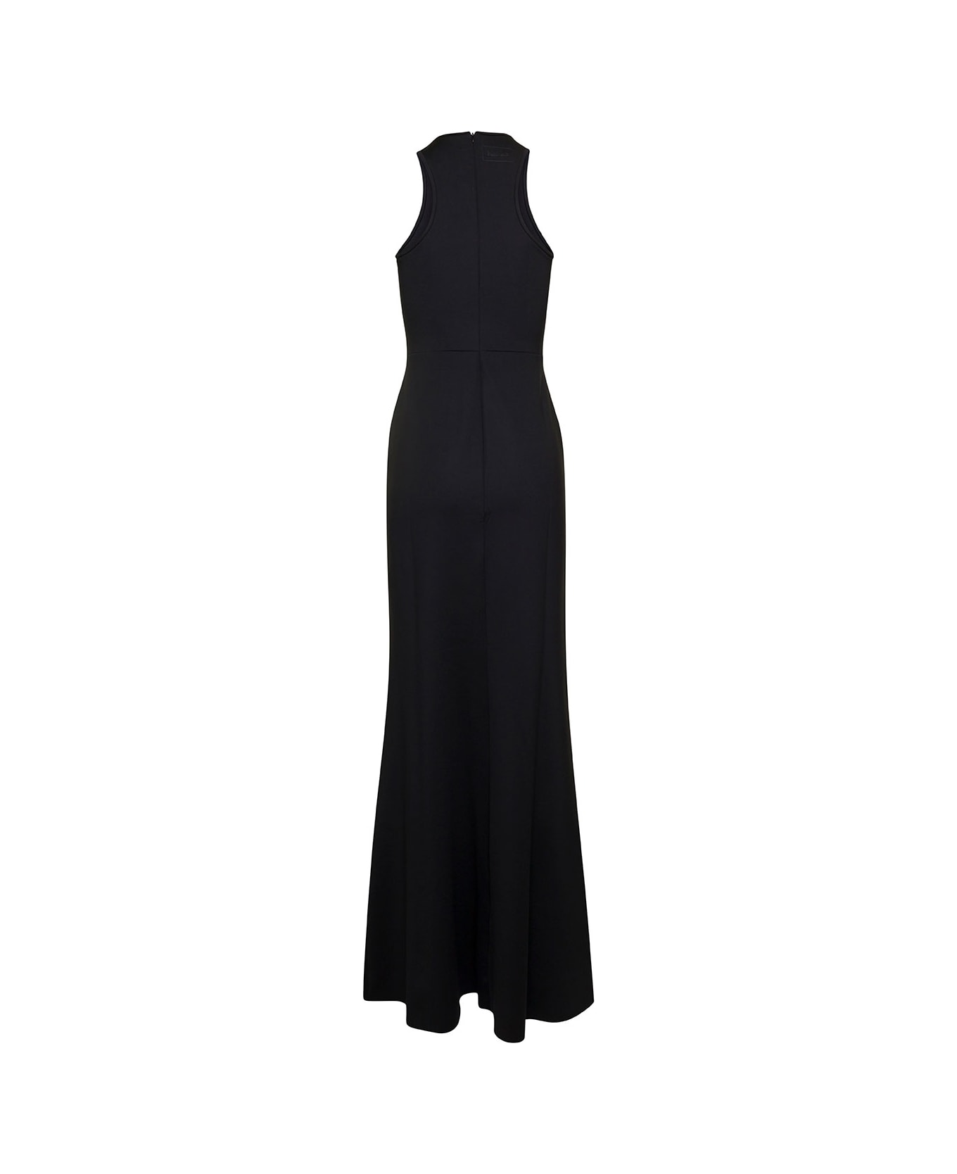 Max Mara Black Navarra Sleeveless Maxi Dress In Cotton Blend Woman - Black