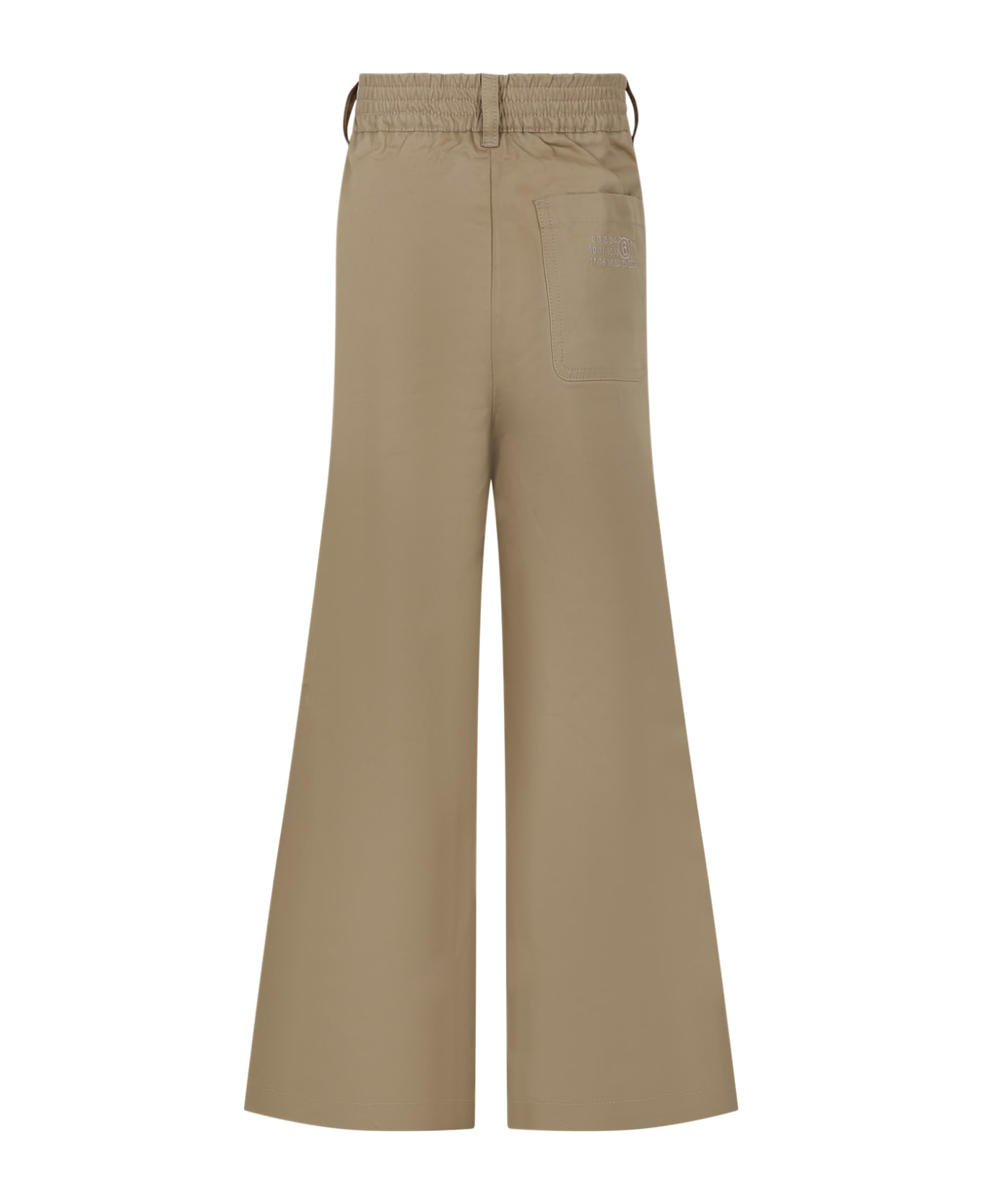 MM6 Maison Margiela Beige Trousers For Girl With Logo