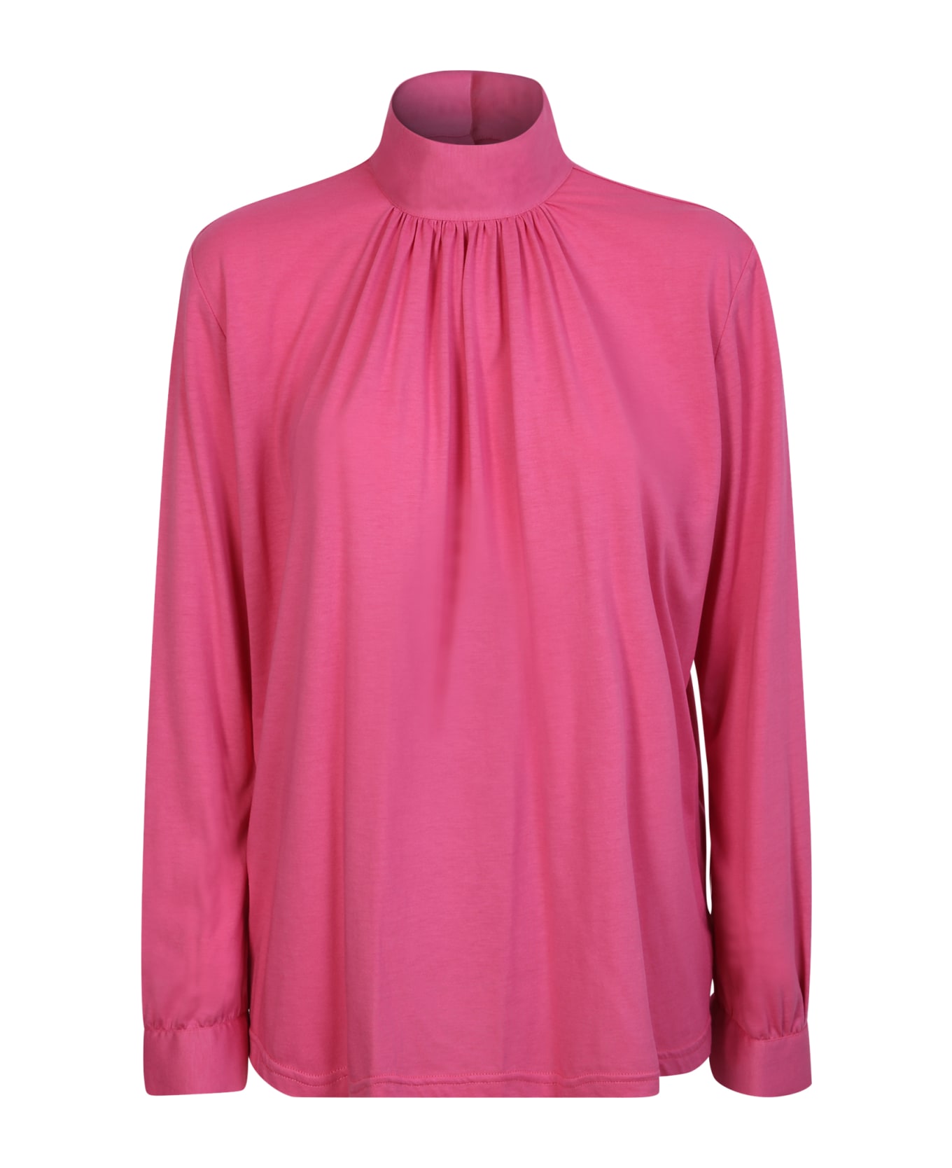 Xacus High Neck Blouse In Pink - Pink