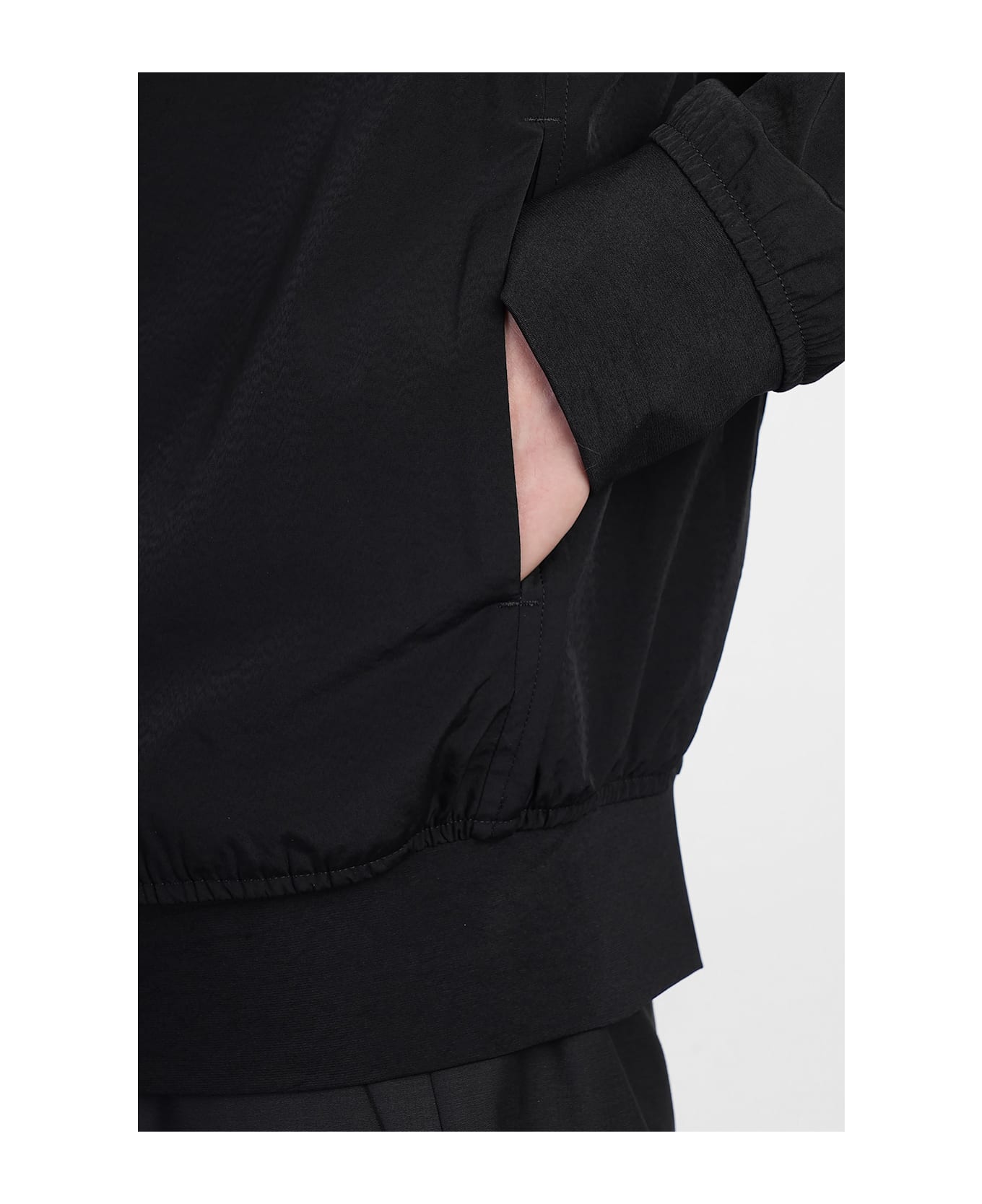 Attachment Bomber Jacket In Black Nylon - black
