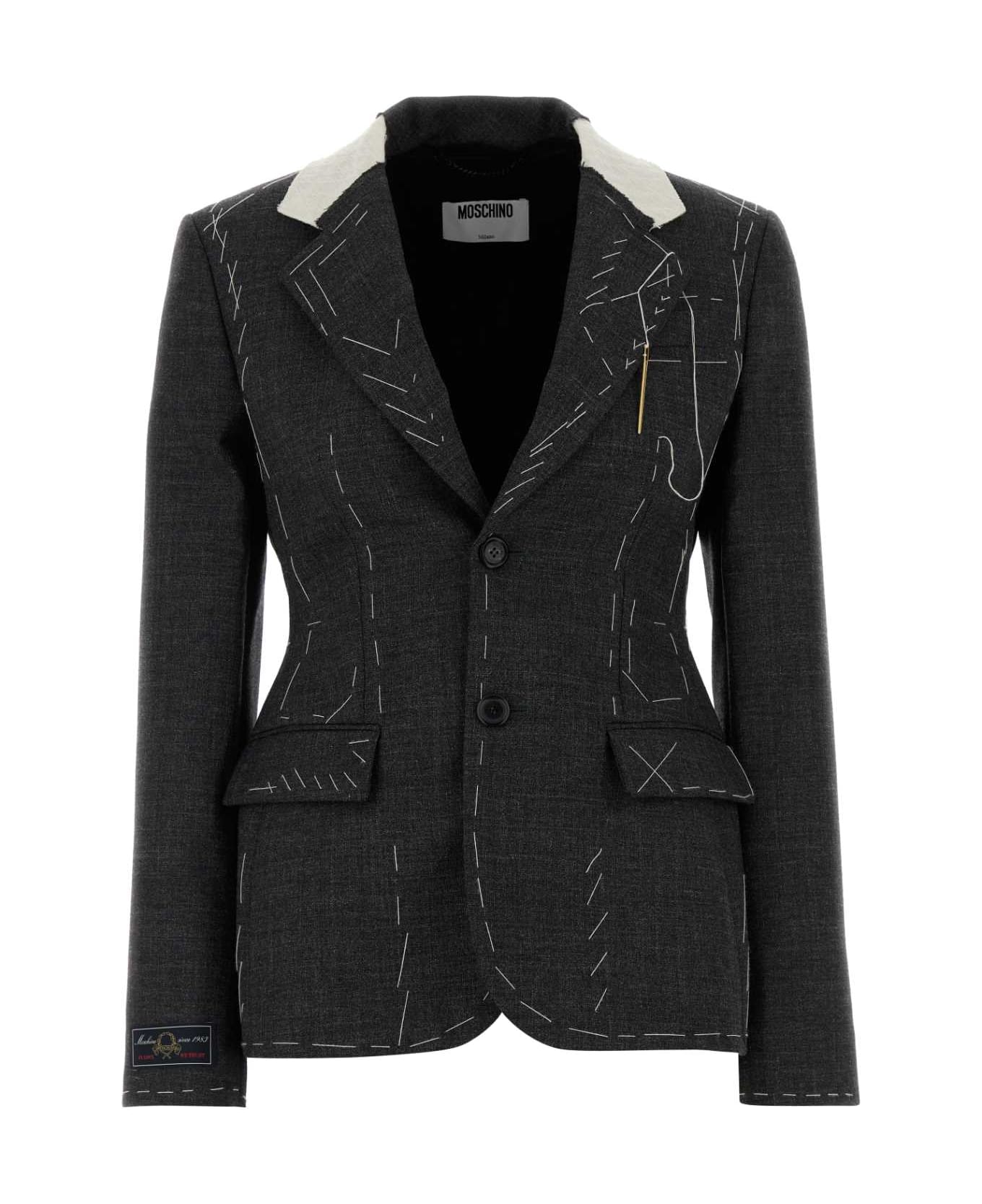 Moschino Grey Wool Blazer - 3500