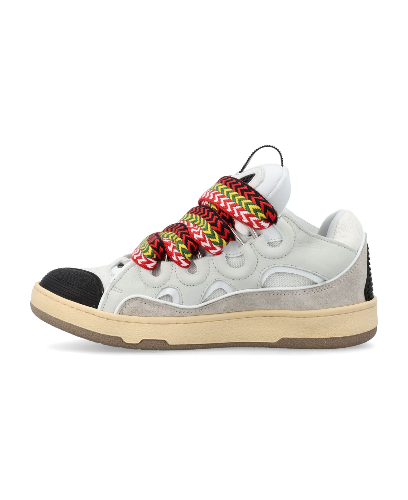 Lanvin Leather Curb Sneakers - WHITE