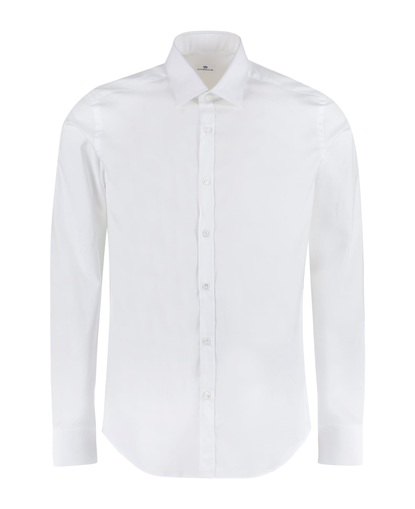 Sonrisa Long Sleeve Stretch Cotton Shirt - White シャツ