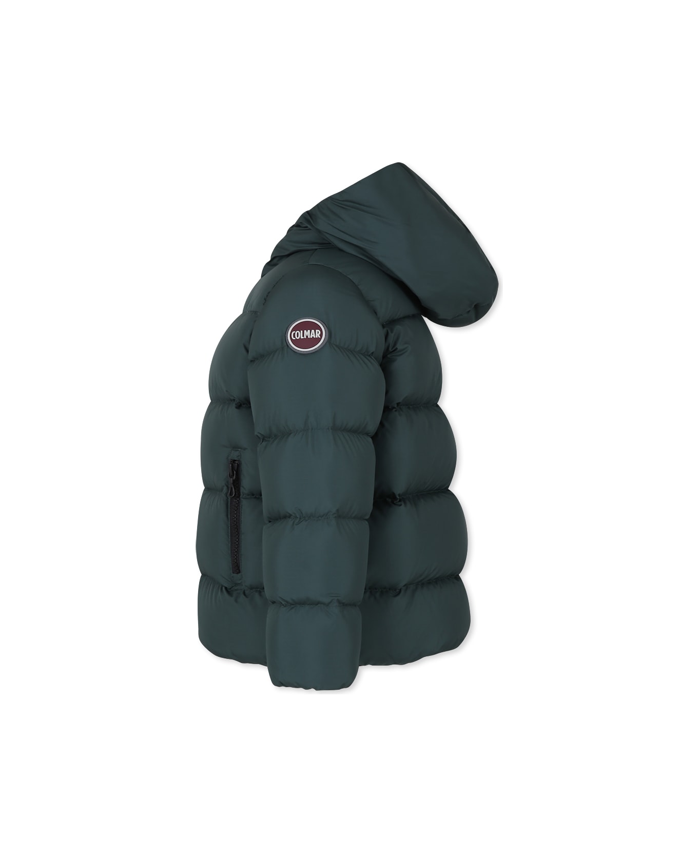 Colmar Green Down Jacket For Boy With Logo - Bottle