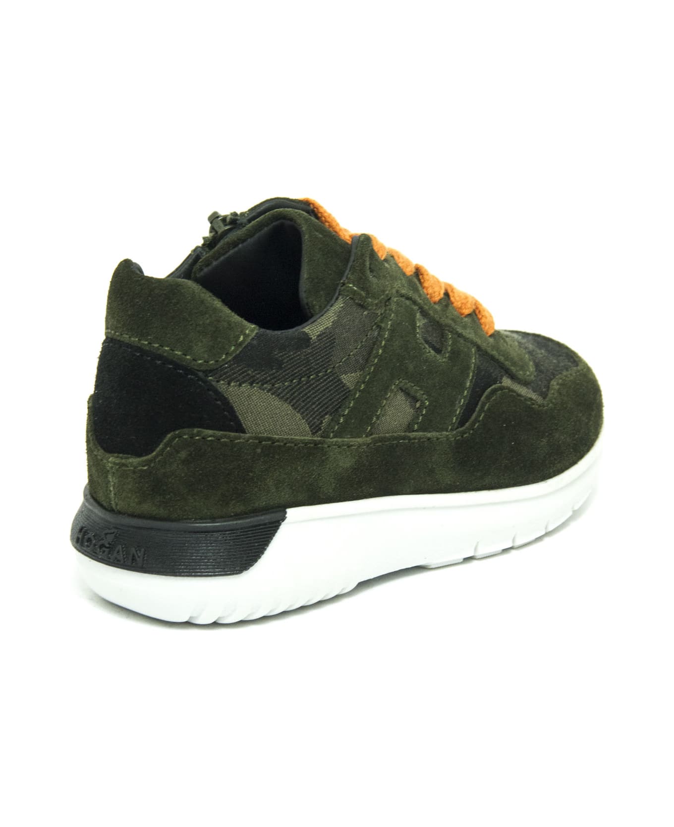 Hogan Sneakers In Green Suede - Camouflage