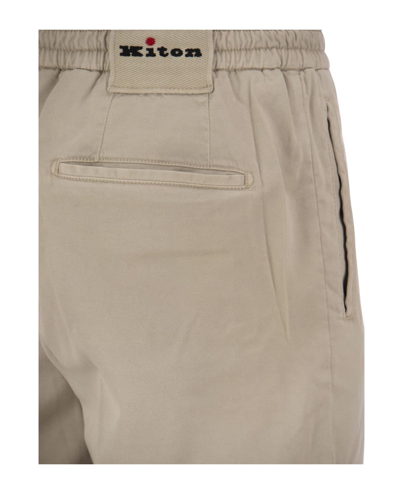 Kiton Lyocell Trousers With Pence - Sand