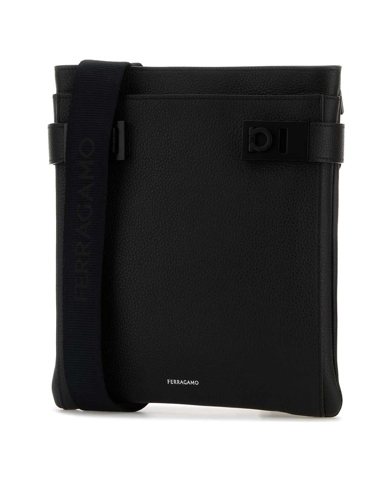 Ferragamo Black Leather Crossbody Bag - NERO