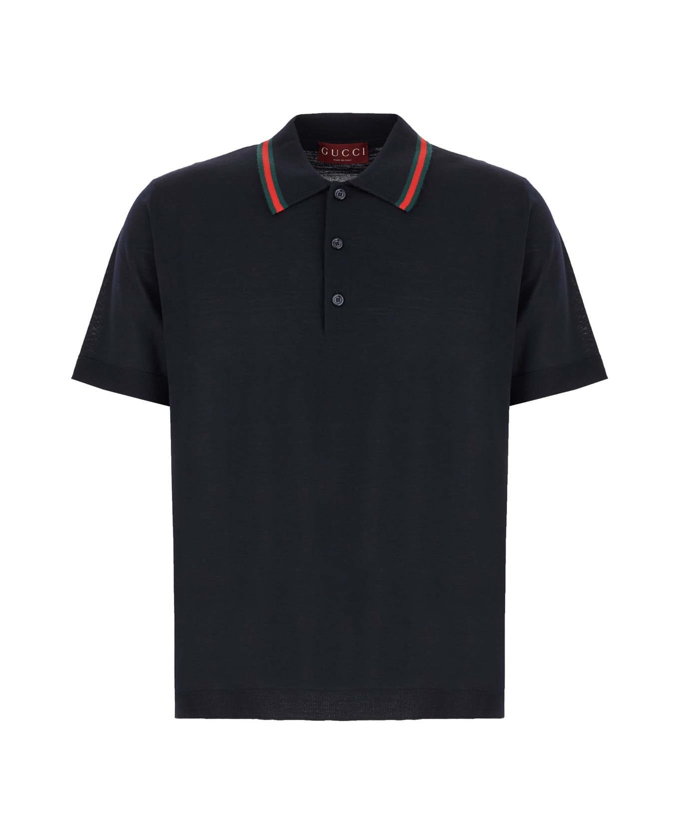 Gucci Wool Polo Shirt - NAVY