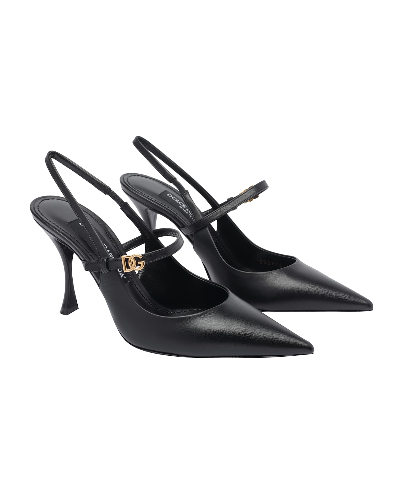 Dolce & Gabbana Black Leather Slingbacks - Black