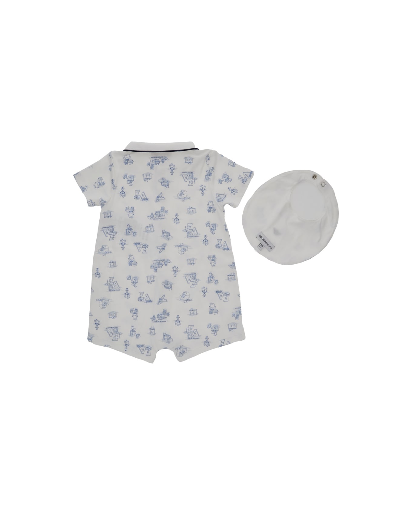 Emporio Armani Multicolor Set Of Two With One-piece And Bib In Cotton Baby - Multicolor