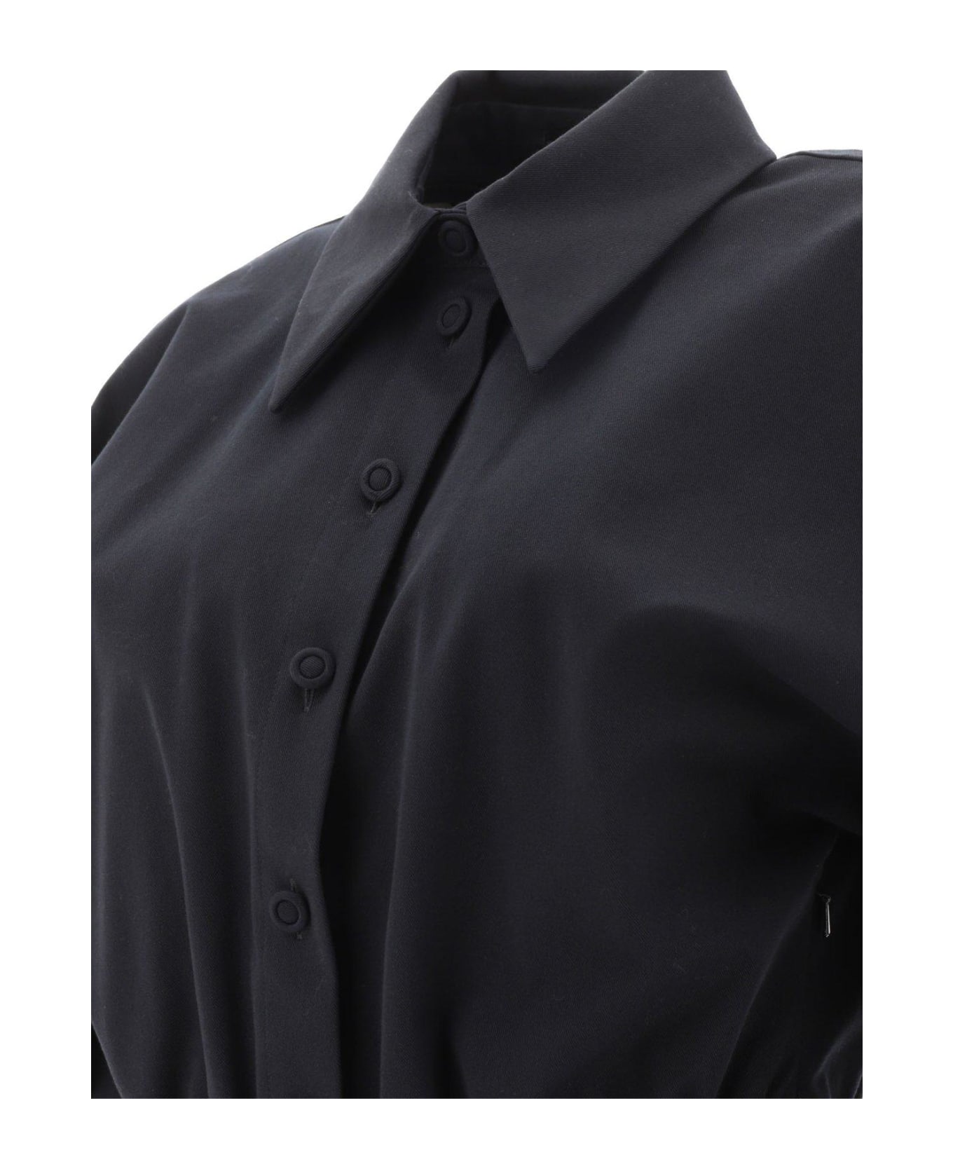 Max Mara Buttoned Flared Shirt Dress - Black