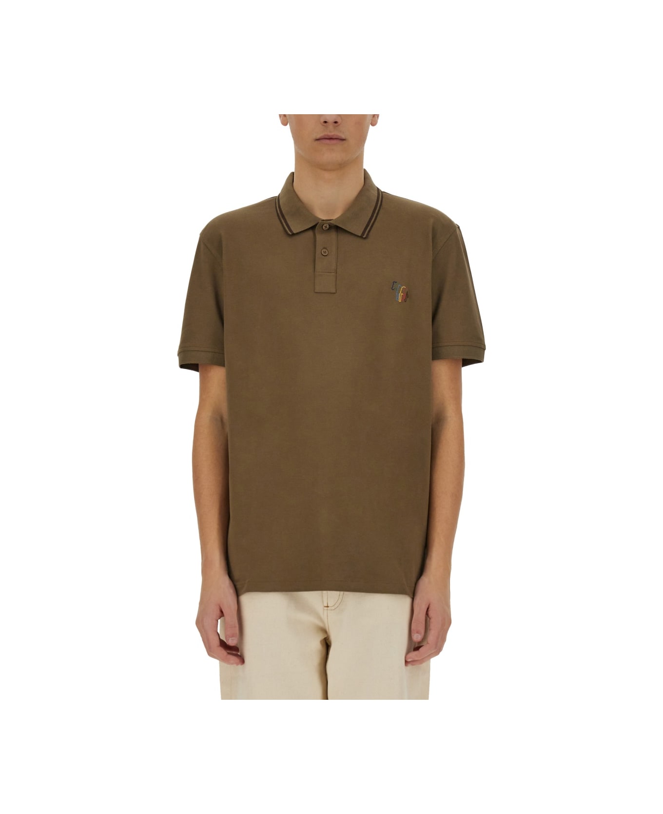 PS by Paul Smith Cotton Pique Polo - MILITARY GREEN